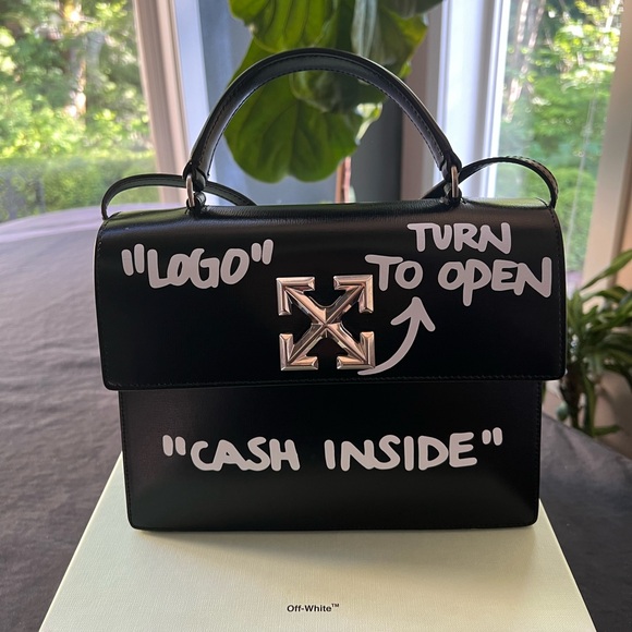 Off-White Jitney Top Handle Quote Handbag Purse Crossbody Bag 2013 Virgil Abloh - 1