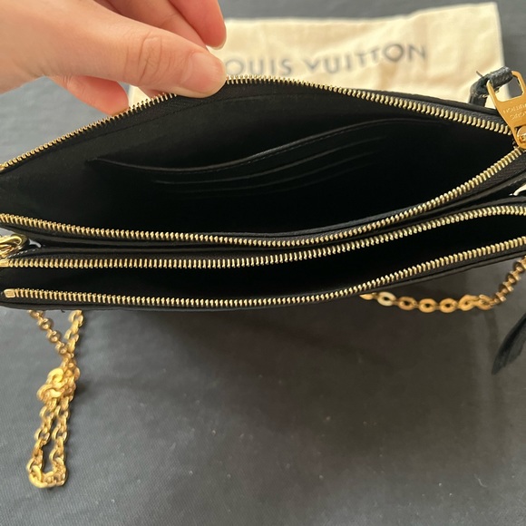 LOUIS VUITTON Empreinte Double Zip Pochette Black Bag - 5