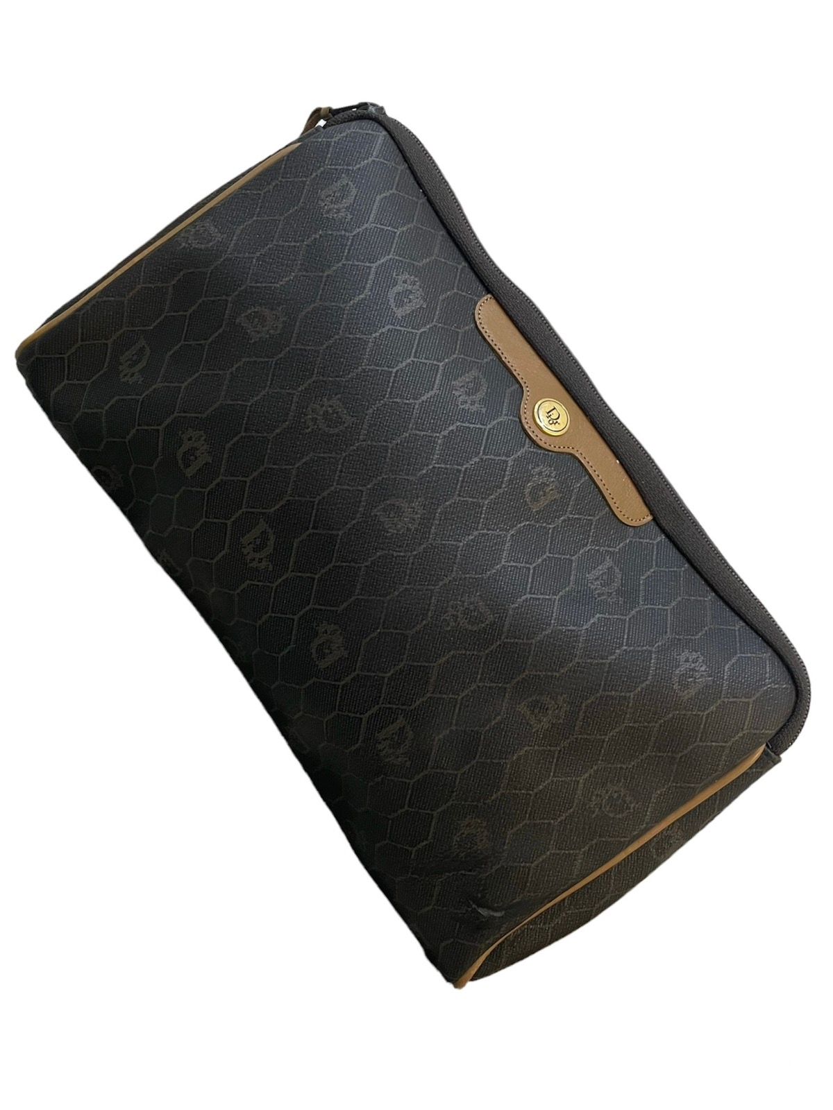 Dior Honey Comb Monogram Leather Clutch Bag - 2