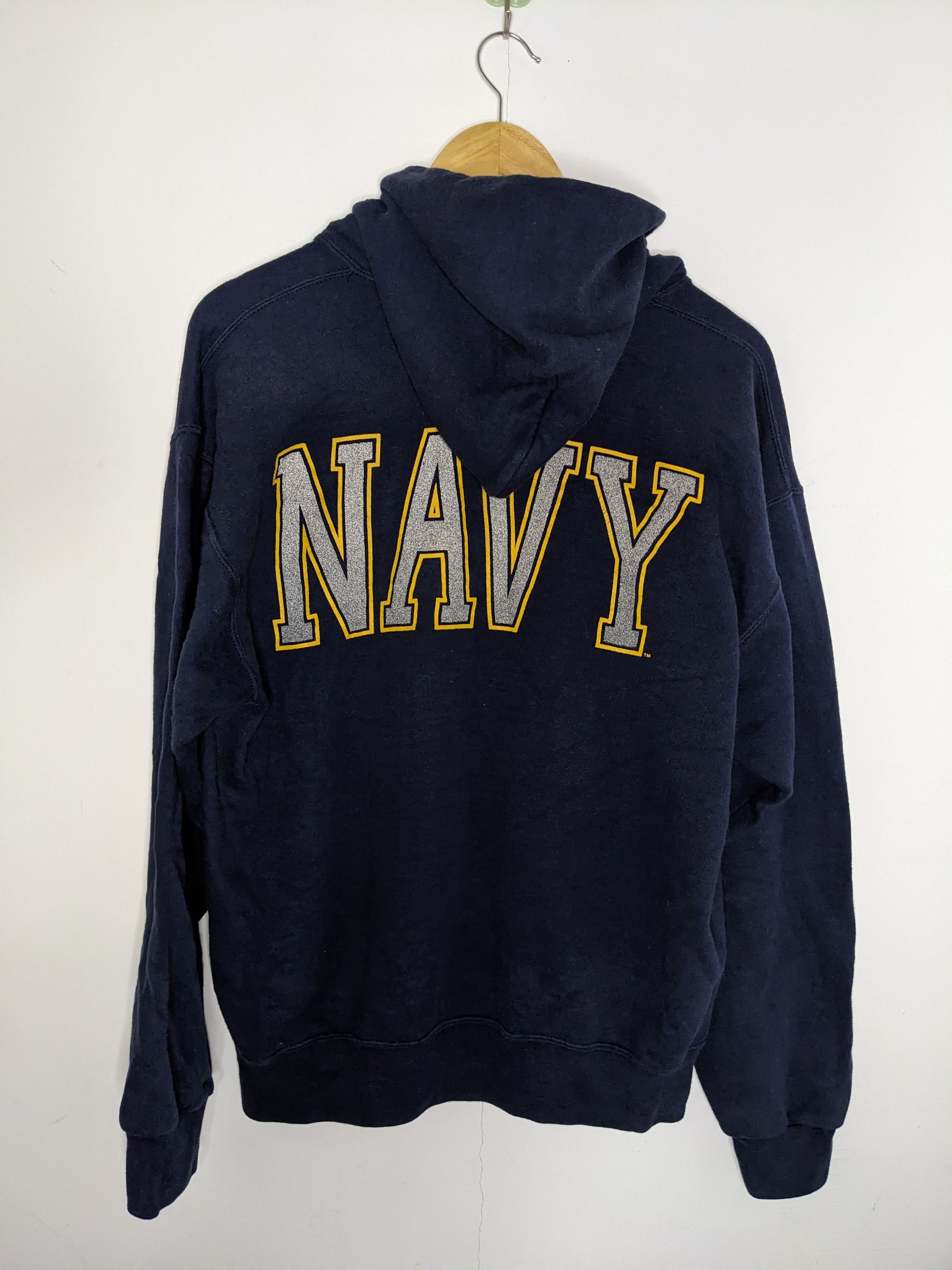 Vintage US Navy Soffe Mens Blue Hoodie Big Logo - 6