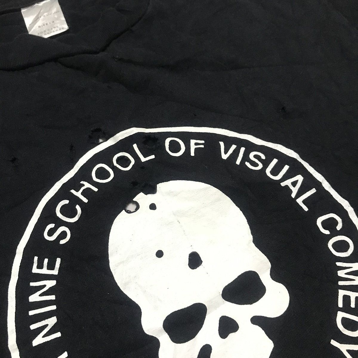 SS01 Number Nine school of visual comedy distressed T shirt - 5