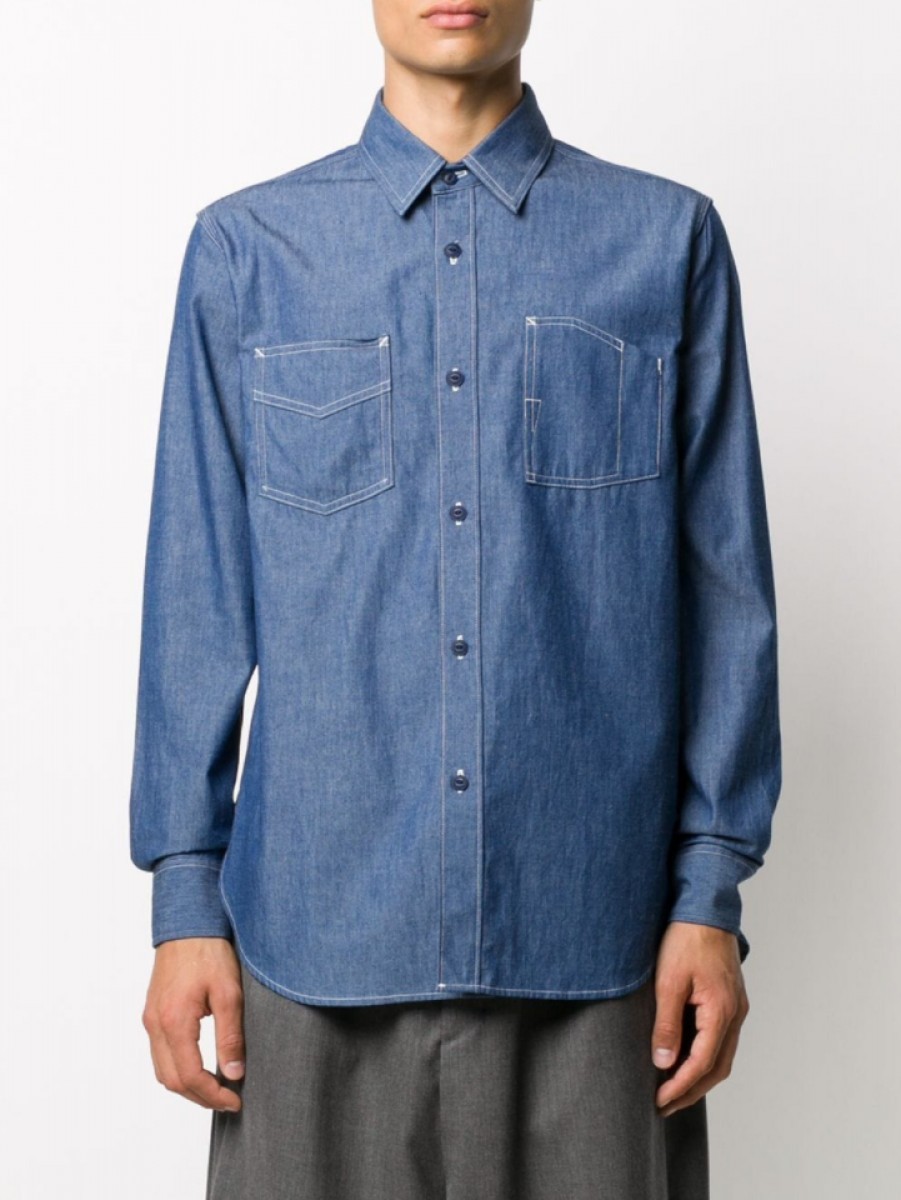 BNWT AW20 FUMITO GANRYU PLEATED DENIM SHIRT 2 - 16