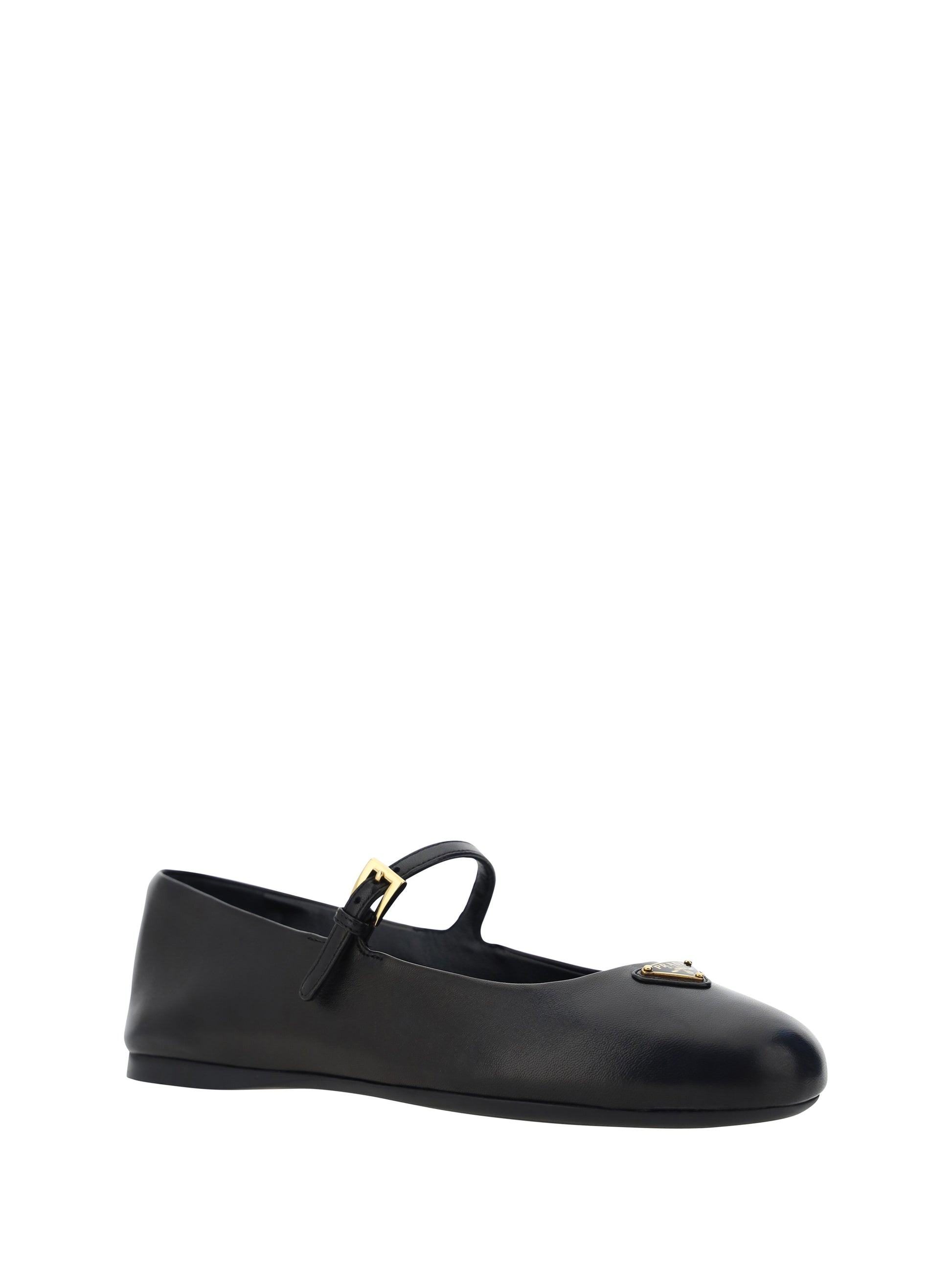 Prada black nappa leather ballerinas - 1