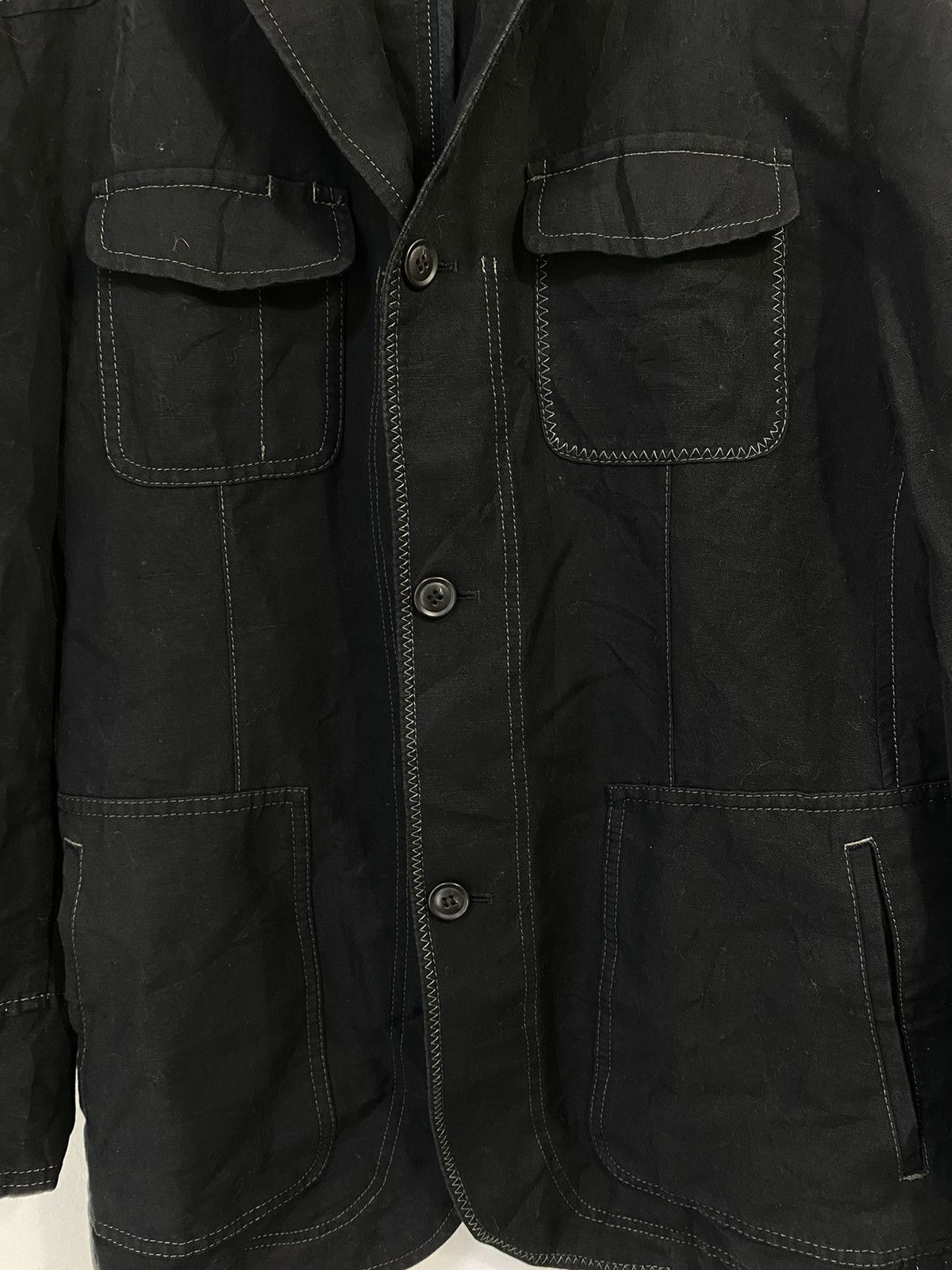 Lanvin Linen Jacket 4 Pocket Design Made in Japan - 3