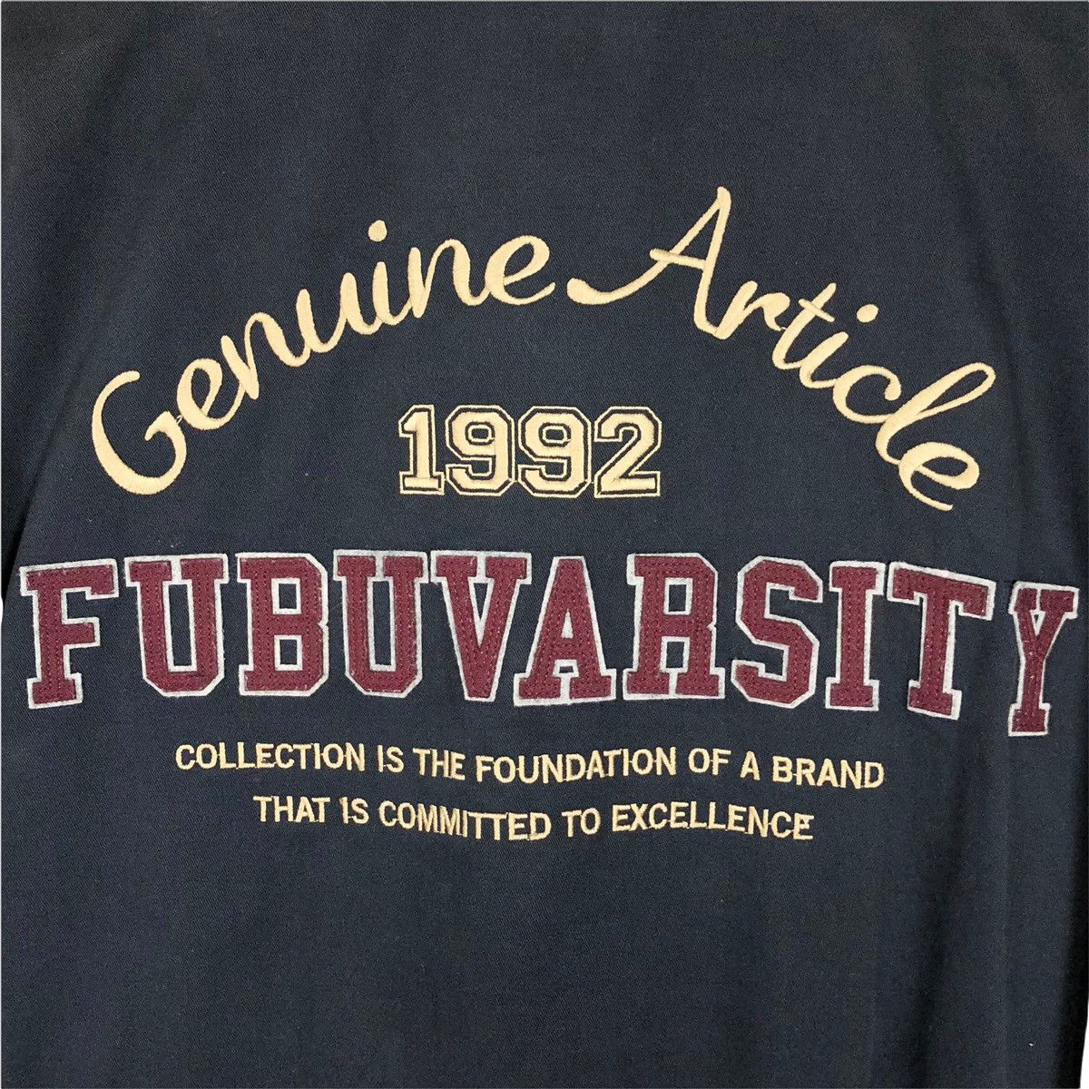 Vintage 90s FUBU Cotton Varsity Jacket Big Logo Embroidery - 16