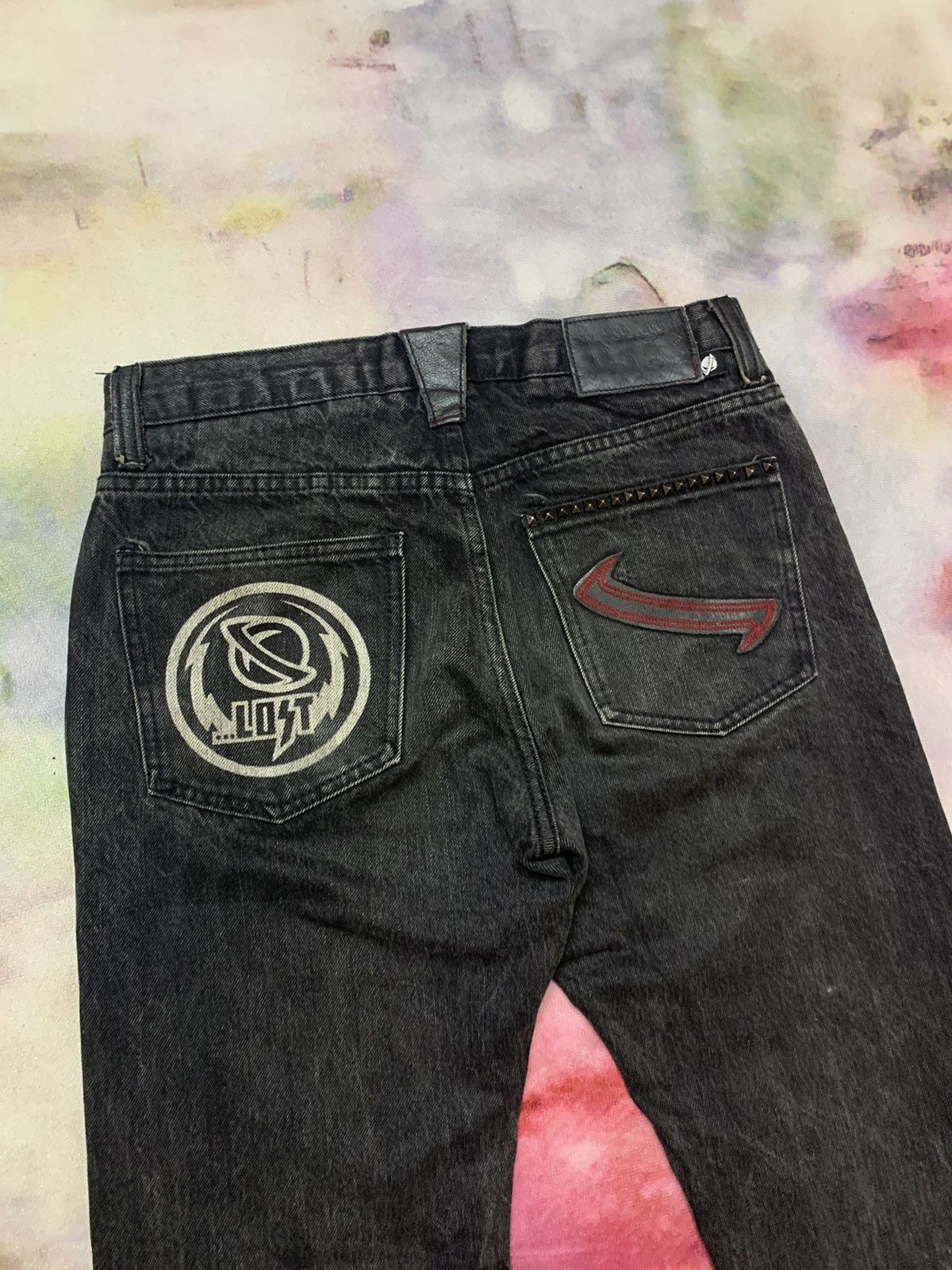 Vintage Lost Enterprises Washed Black Denim Old Skate Surf - 3