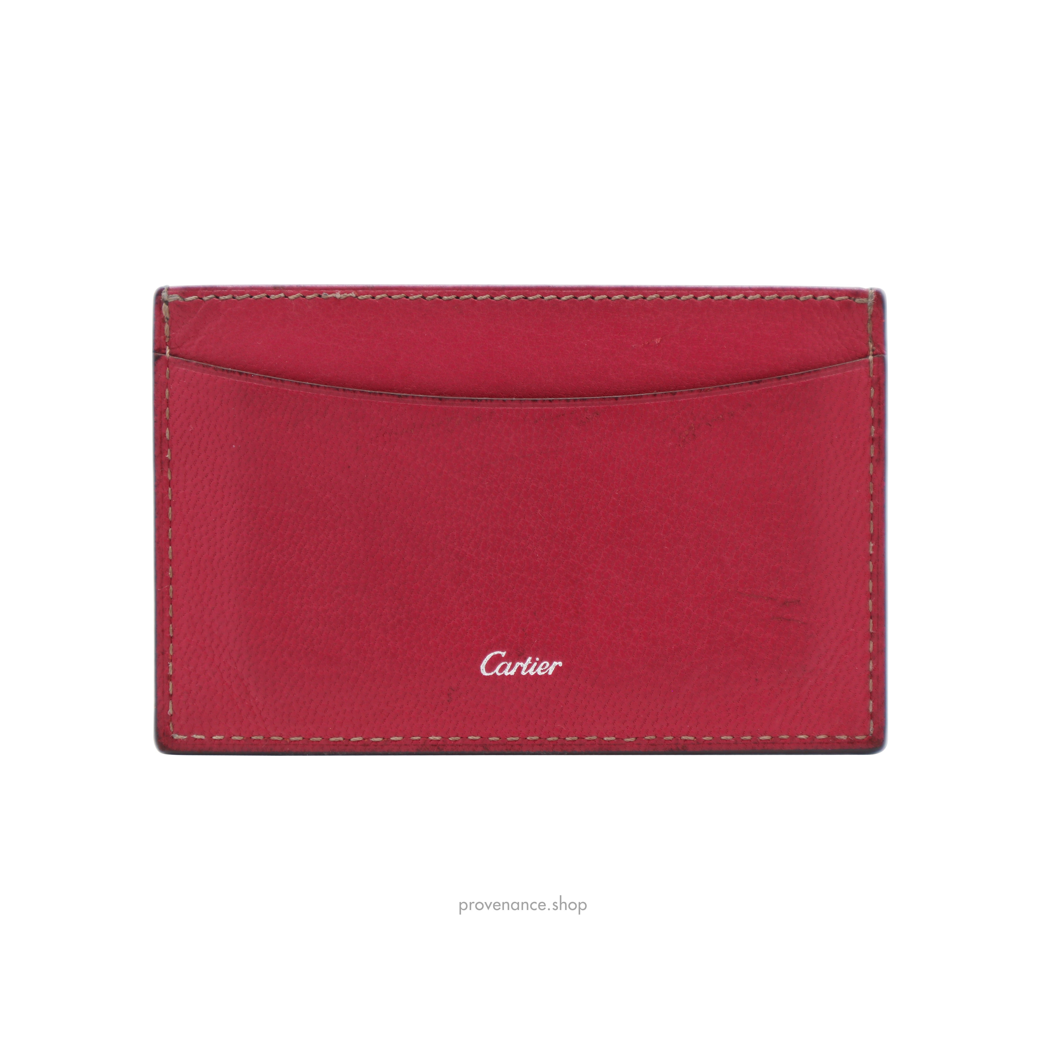 Cartier Card Holder - Raspberry Chevre Leather - 2