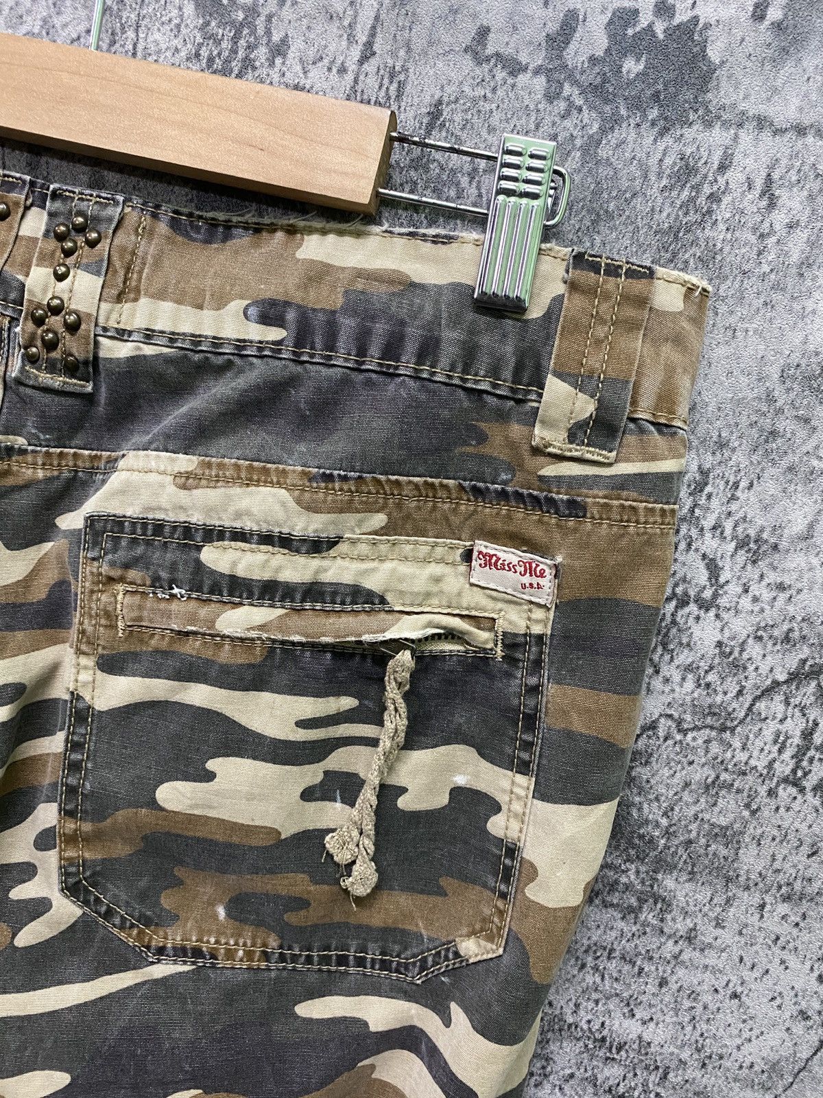 Military - Japan Brand MISS ME Multipocket Low Rise Camo Cargo Pants - 17