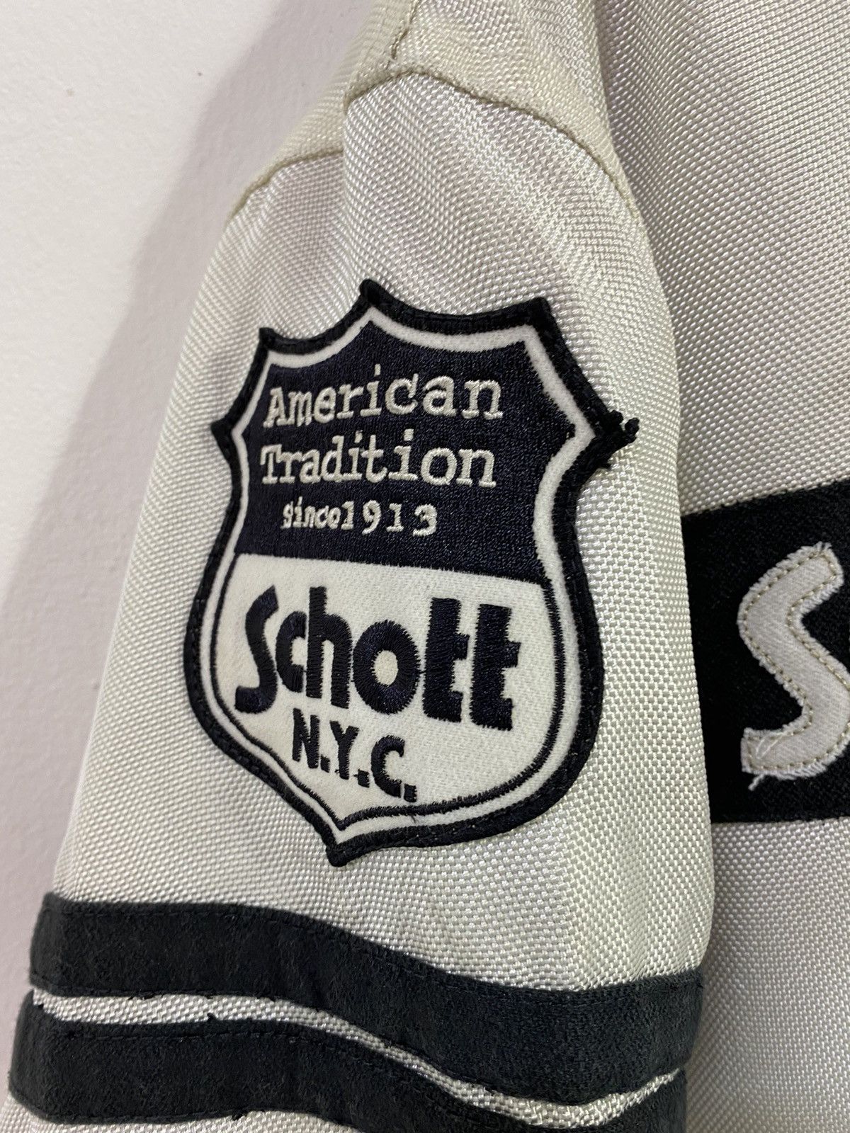 Schott N.Y.C Bikers Jacket Big Logo Design Rare - 5