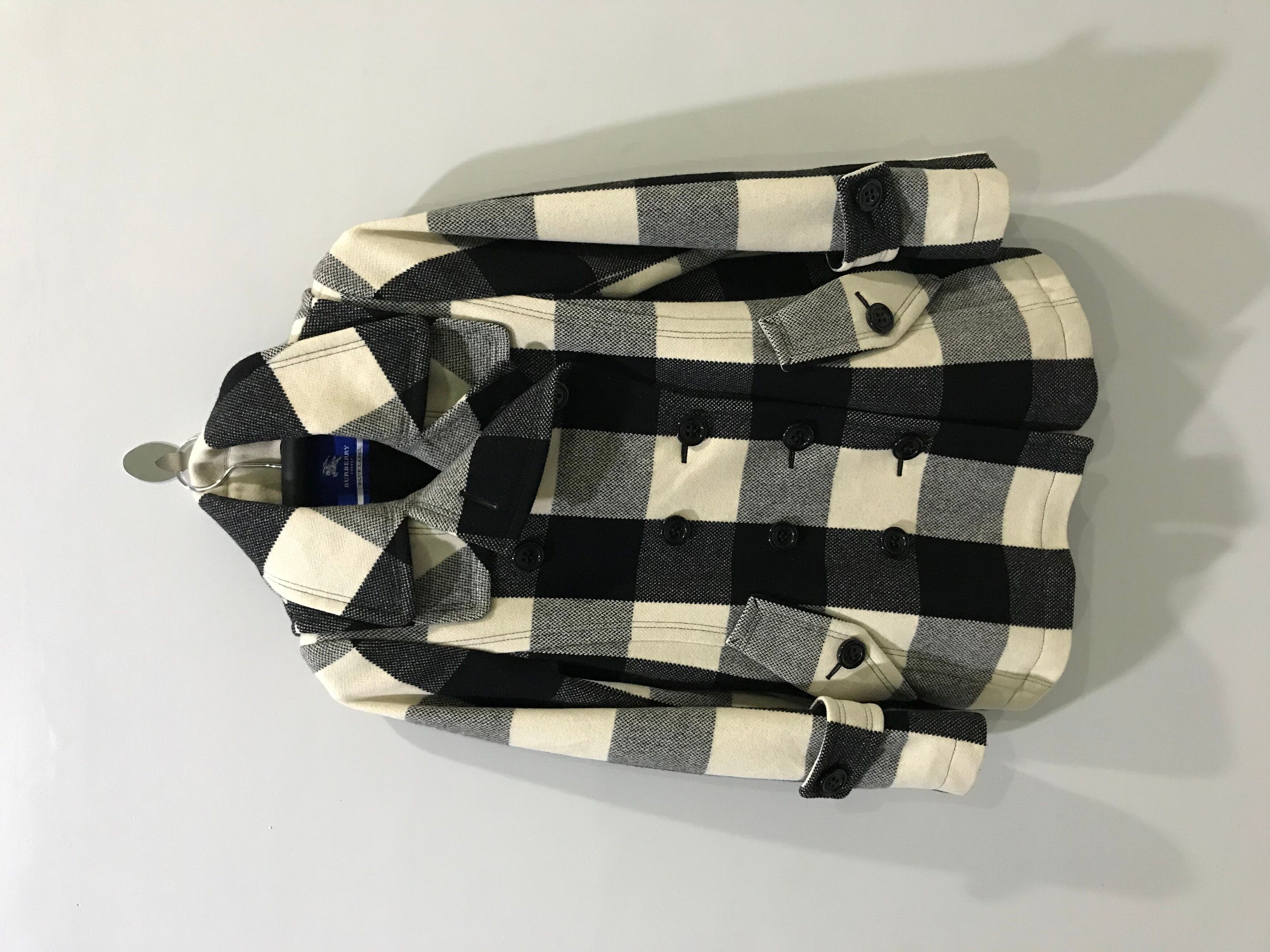 2-OC4- WOMEN! BURBERRY BLUE LABEL Plaid Peacot - 1