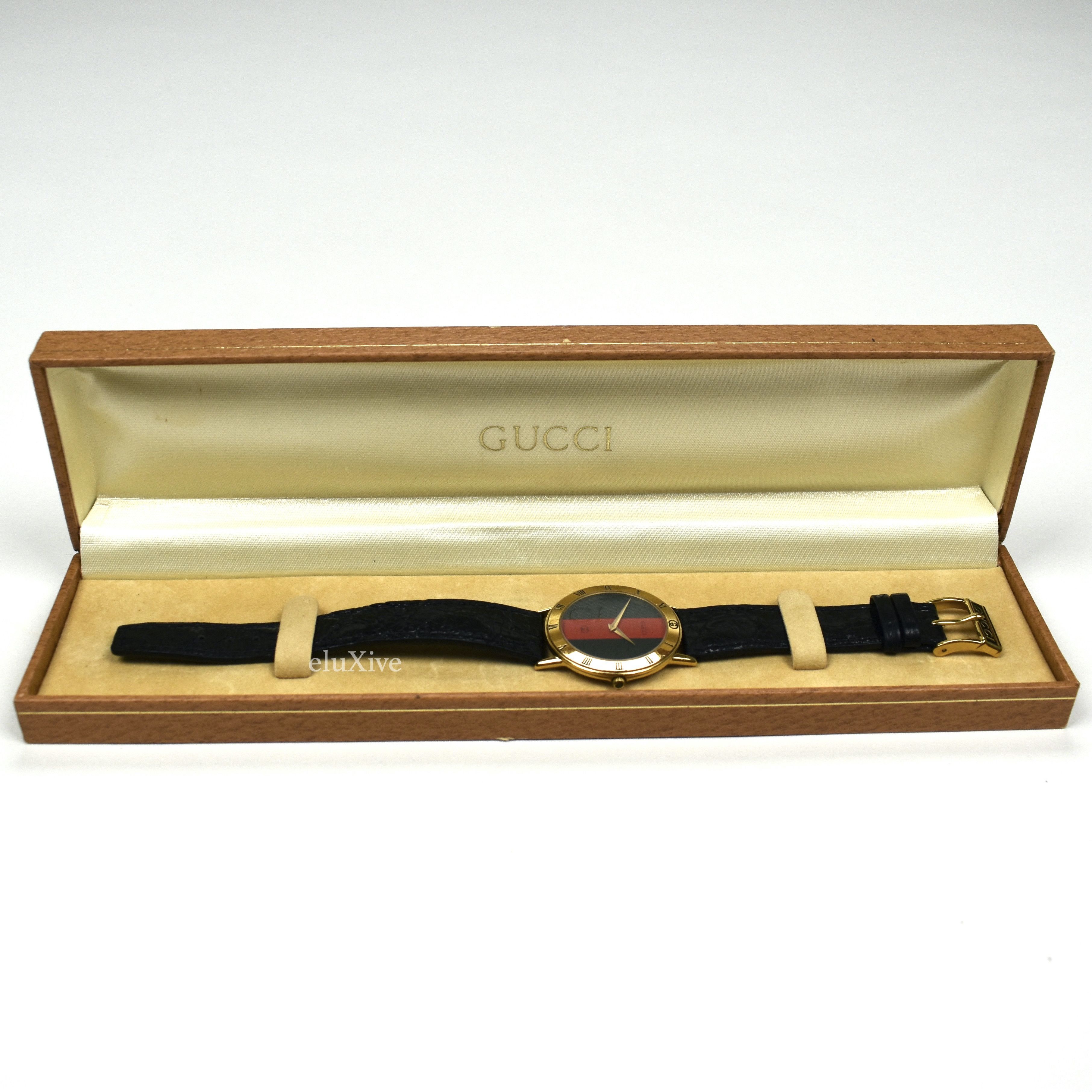 Gucci 3000M Gold Web Dial Watch - 3