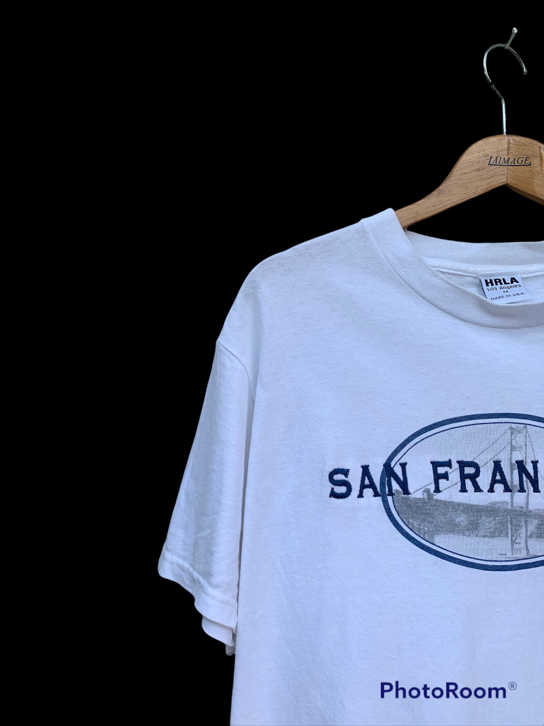 Made In Usa - Vintage HRLA Usa San Francisco Embroided Tee/T-Shirt - 3