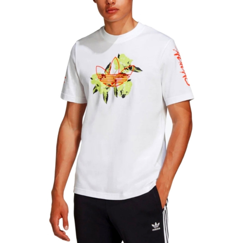 ADIDAS Festivo White Neon Crewneck T-shirt Men's Medium - 1