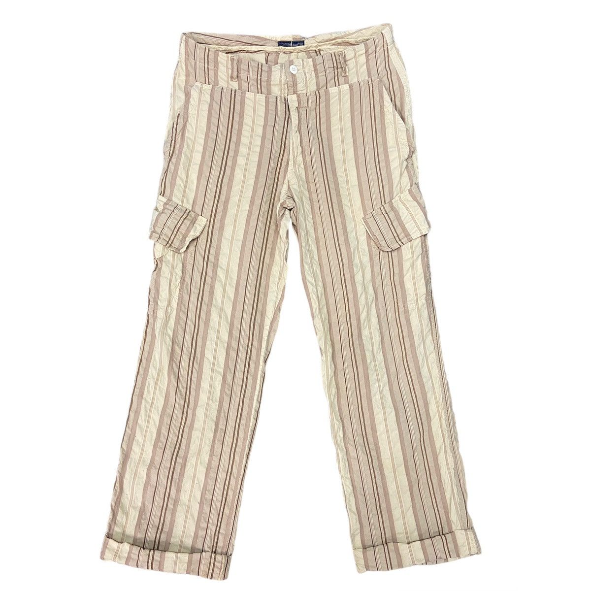 Masons - Mason’s Wrinkles Striped Cargo Pants - 1