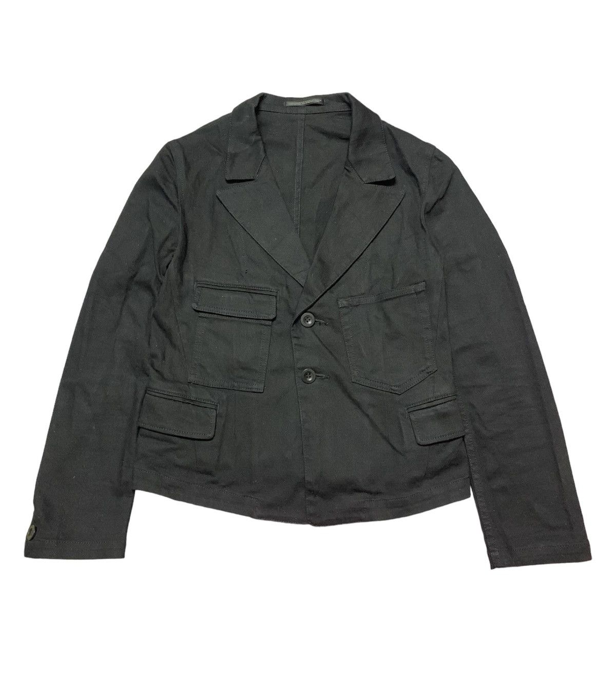 Yohji Yamamoto +NOIR Cropped Denim Chore Jacket - 1