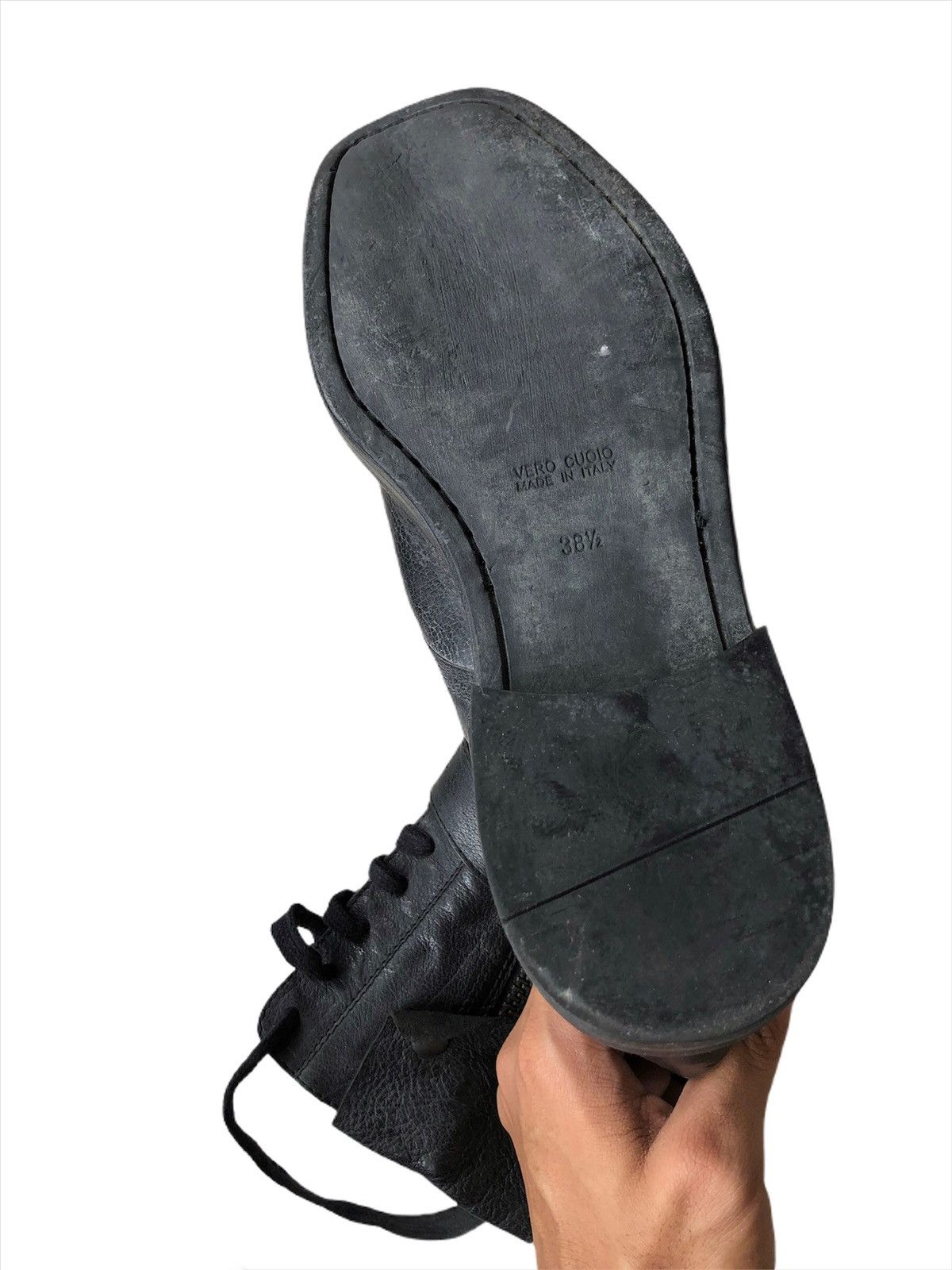 ANN DEMEULEMEESTER 🇮🇹 Leather Tactical Combat Boots - 7