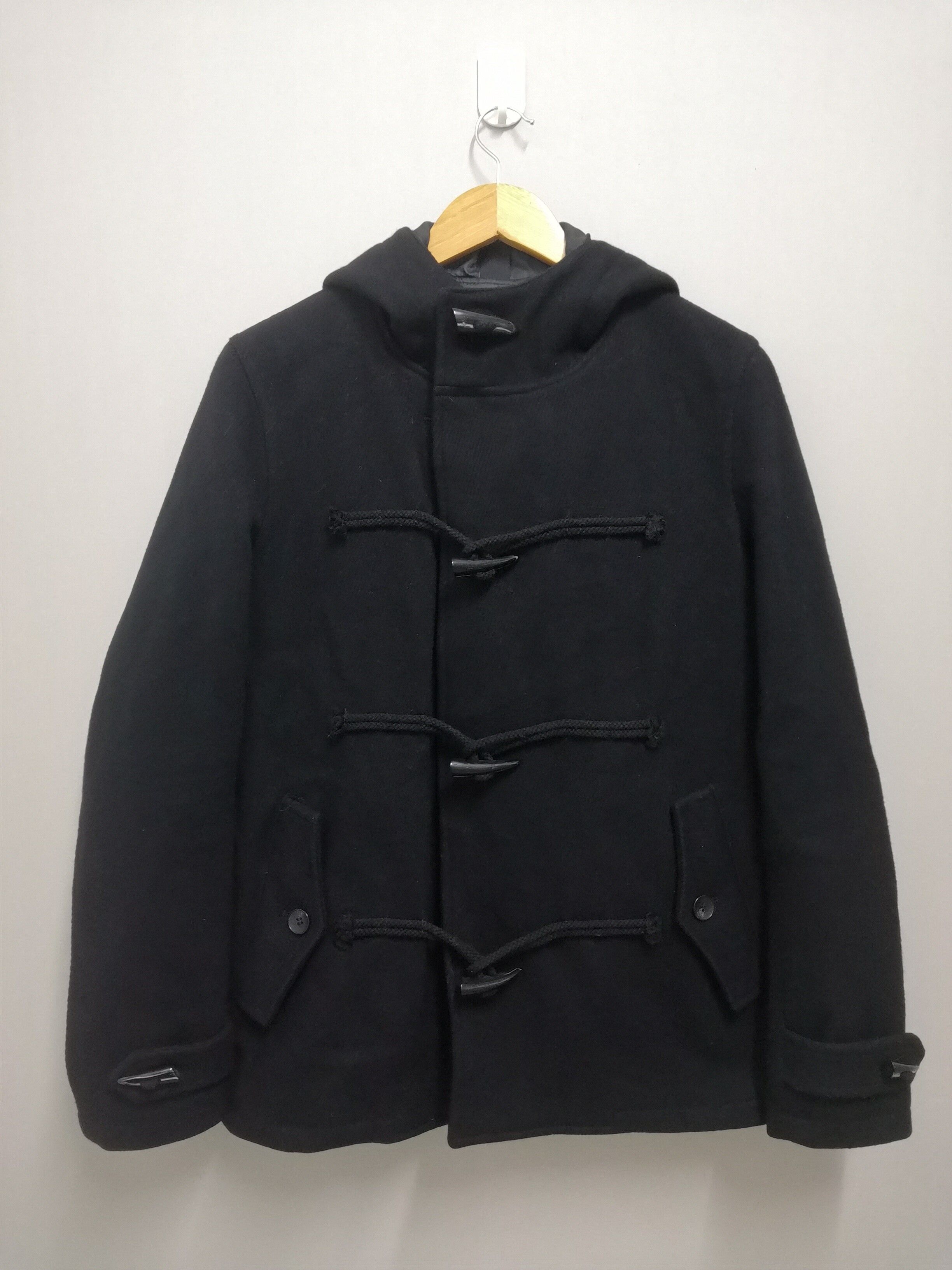 Pledge Japan Wool Duffle Coat Black - 2