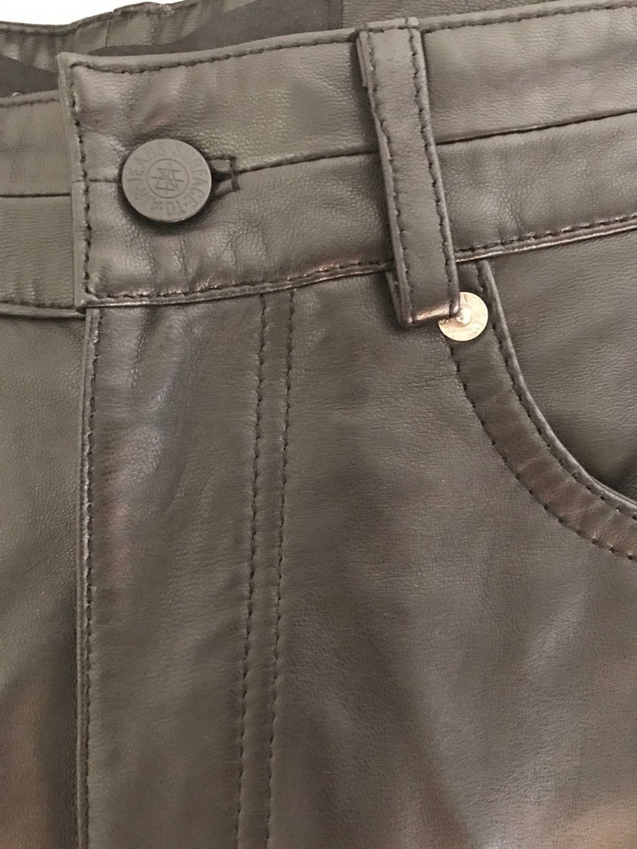Surface To Air - SURFACE TO AIR Black Chromeo X Leather Pants Black - 4