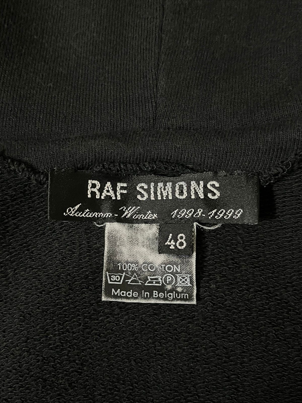 AW98 Raf Simons Radioactivity Logo Cropped Hoodie Black - 5