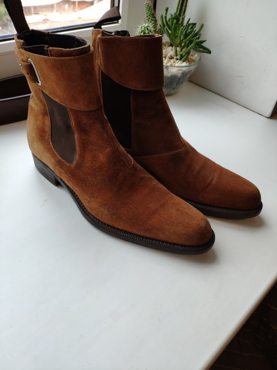 Sergio Rossi - Tan strap chelsea boots.Fits like Saint Laurent or Gucci - 2
