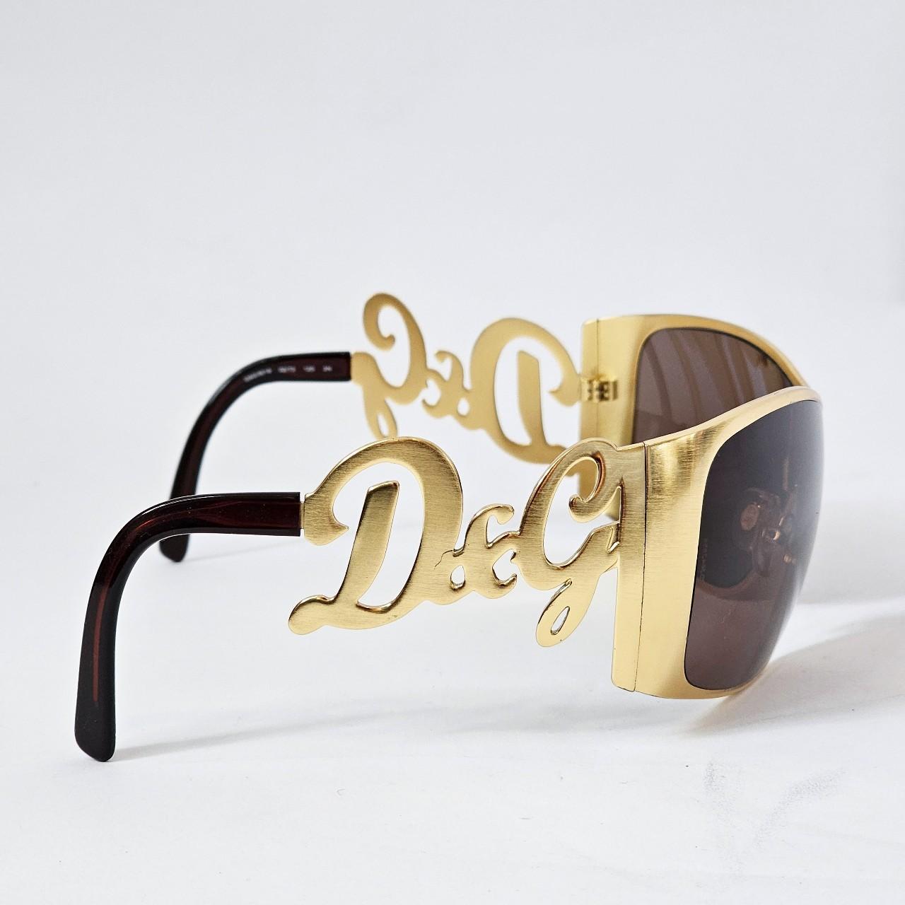 Dolce & Gabbana Women's Black and Gold Sunglasses - 7