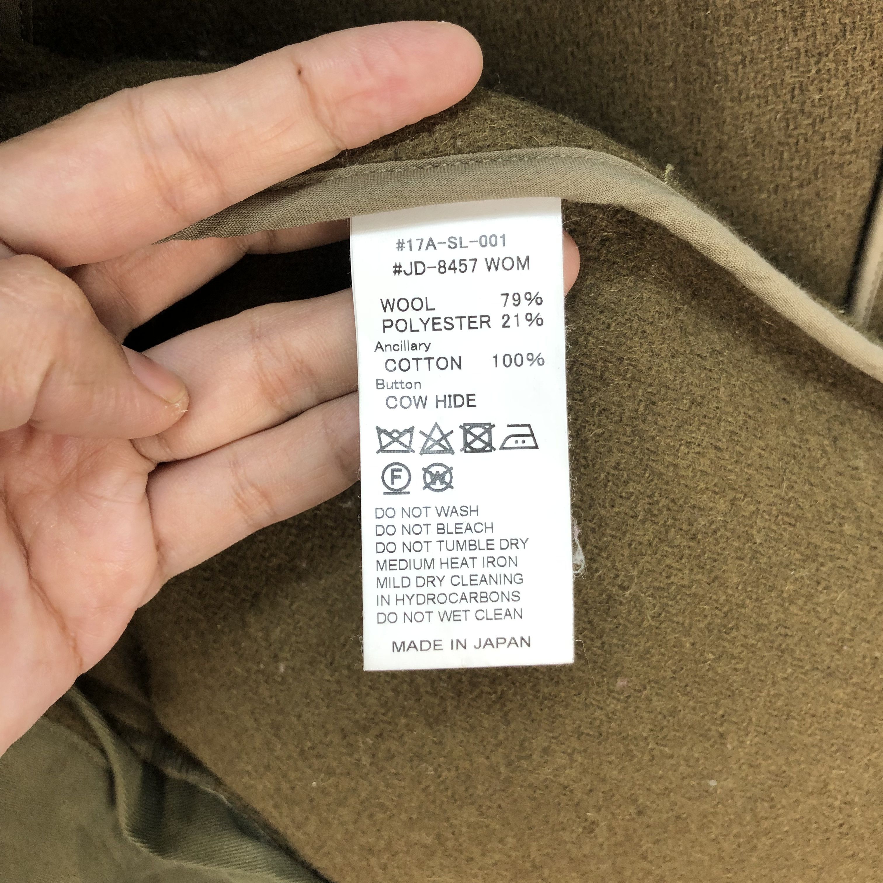Japanese Brand - DANTON VETEMENTS DE TRAVAIL OLIVE WOOL LONG COAT #6459-68 - 10
