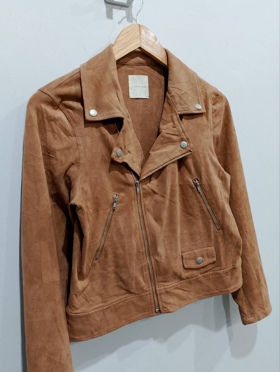 Archival Clothing - LOWRY'S FARM Tan Brown Suede Biker Jacket - 5