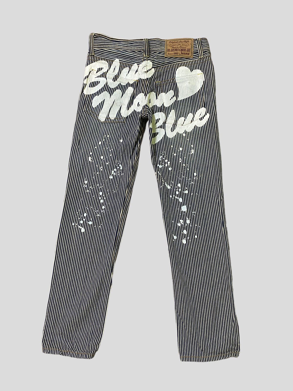 Vintage BLUE MOON BLUE Printed Paint Splash Low Rise Denim - 4