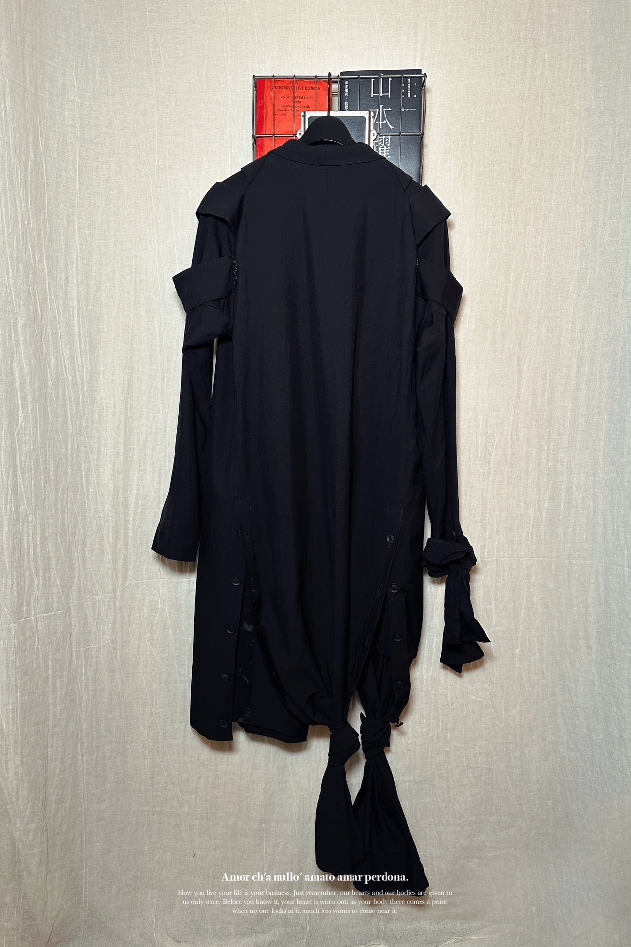 Yohji Yamamoto 24ss show knotted draped coat - 3