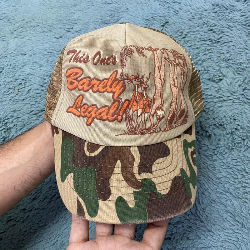 Vintage 1980s “This One’s Barely Legal!” Camo Trucker Hat - 1