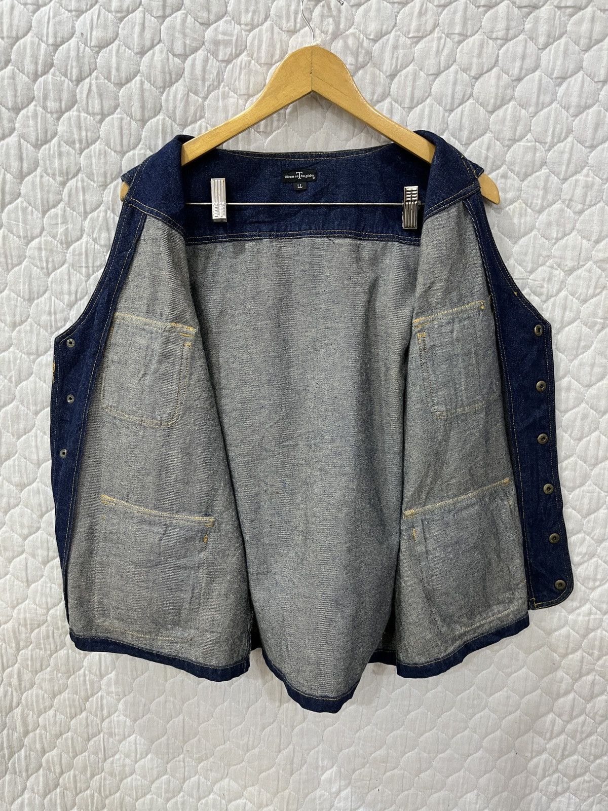 Archival Clothing - (Ssss). ARCHIVE BLOOM ON THE GLOBE DENIM VEST - 7