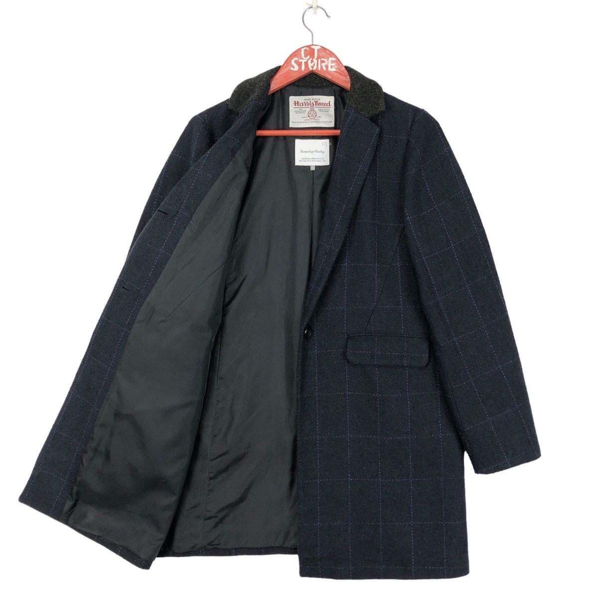 Vintage - Harris Tweed Sevendays Sunday Wool Coat Jacket Size M - 3