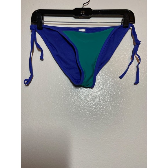 Old Navy Bikini Bottom Nylon Swim Bottom Colorblock Teal Blue XSmall - 2