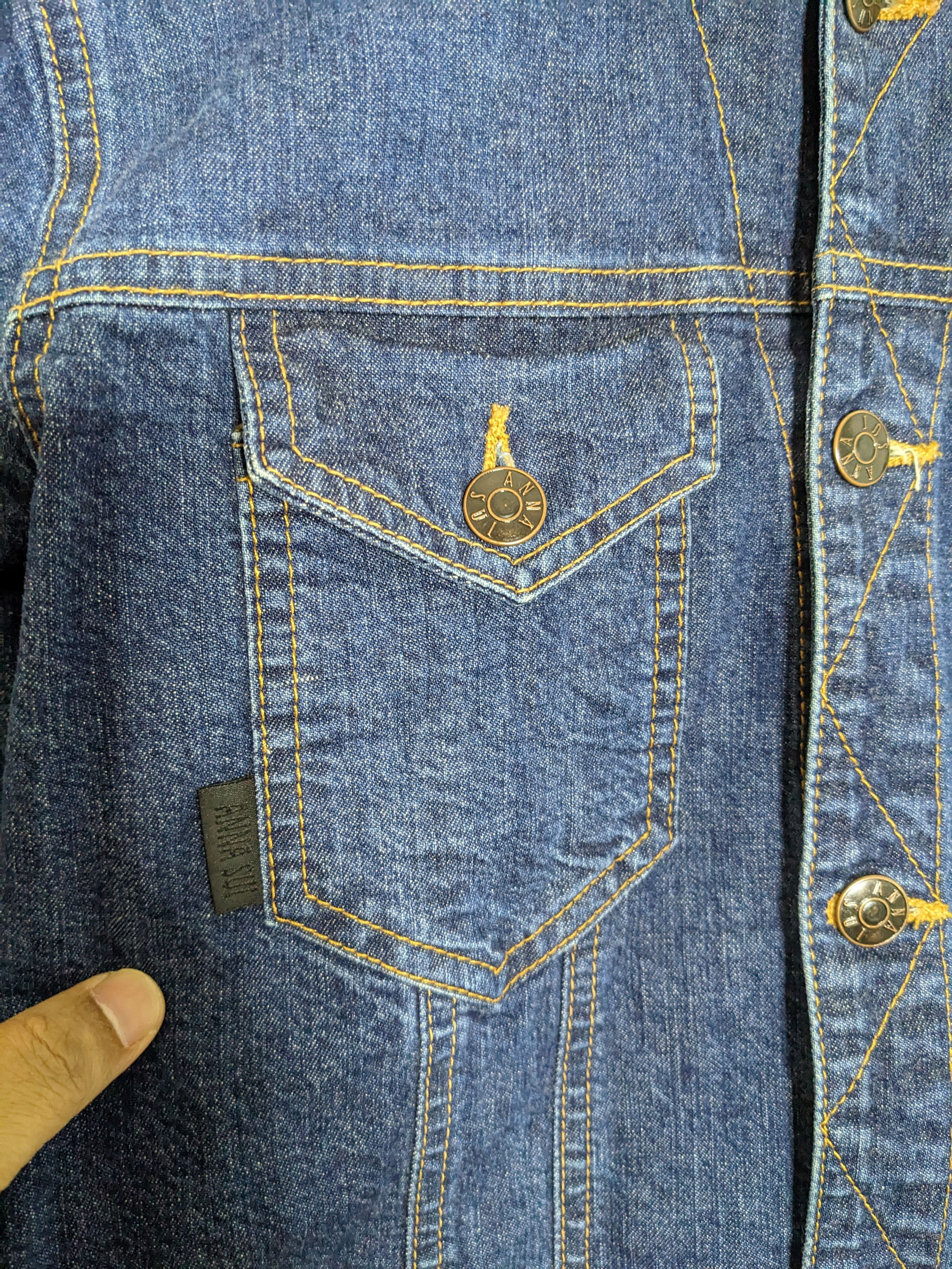 Anna Sui Designer Blue Denim Jacket Small Cropped Button Up - 7