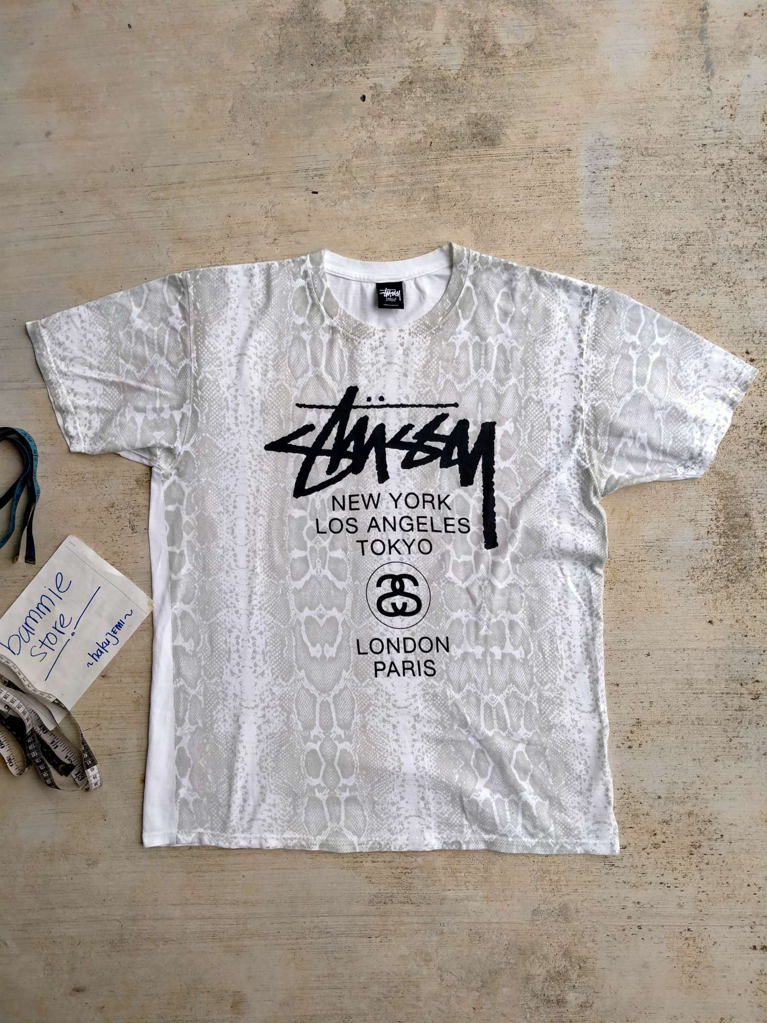 Vintage Stussy Spell Out Worldwide Tour Logo Tee