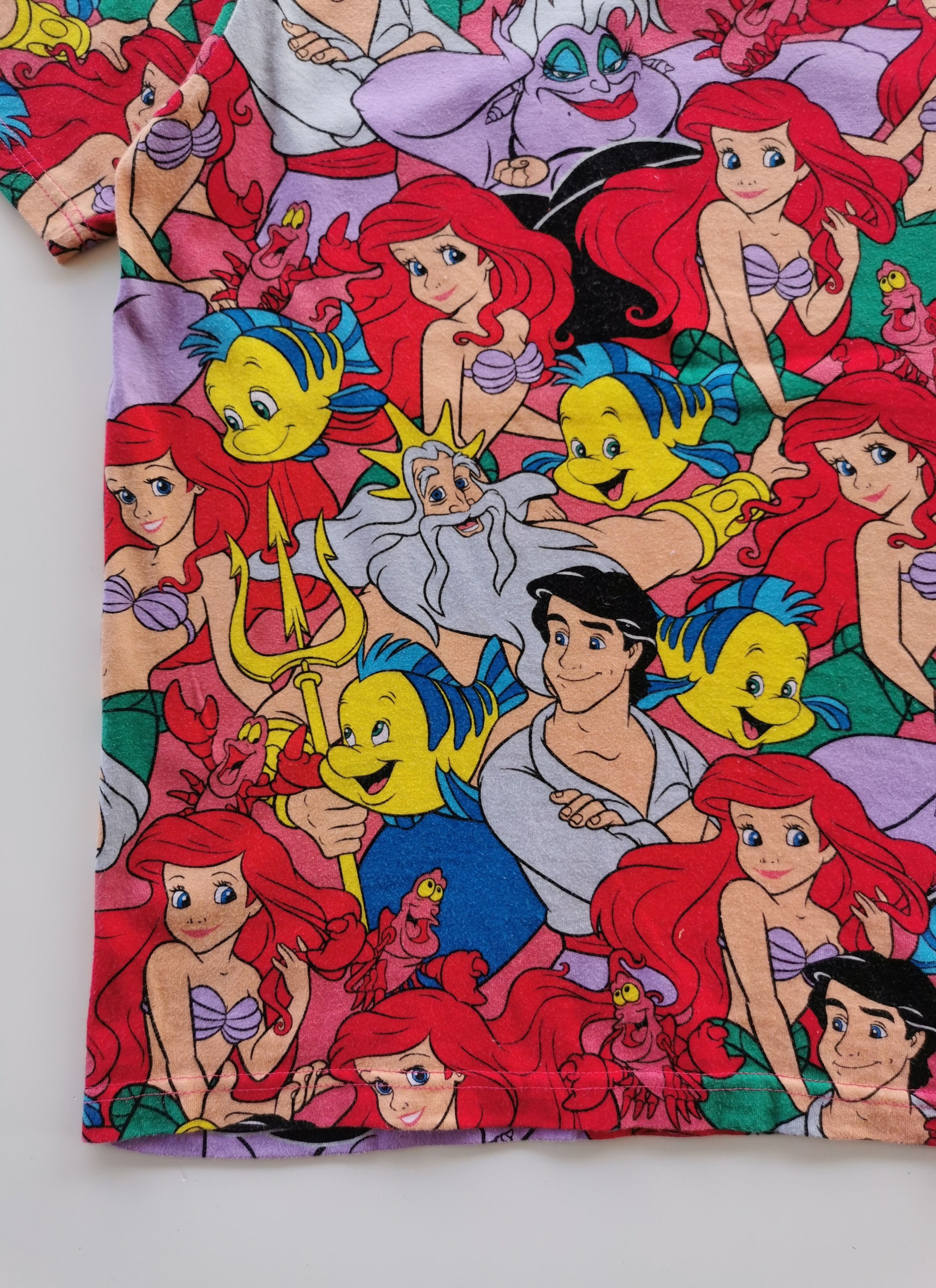 Vintage - The Little Mermaid Cartoon Full Print Tshirt - 4