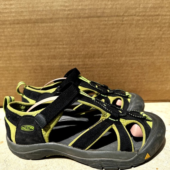 Keen Newport Sandals Hiking Closed Toe Waterproof Rubber Black Yellow Green 6 - 2