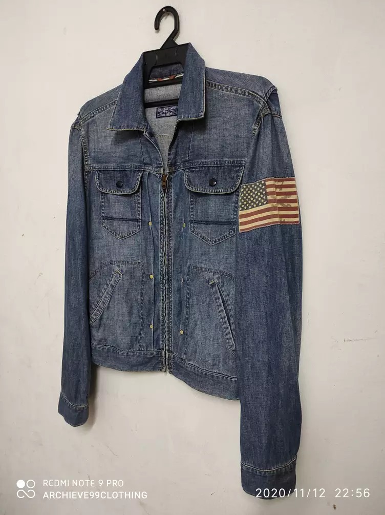 Very Rare - Vintage Ralph Lauren 67 US flag logo denim jacket - 9