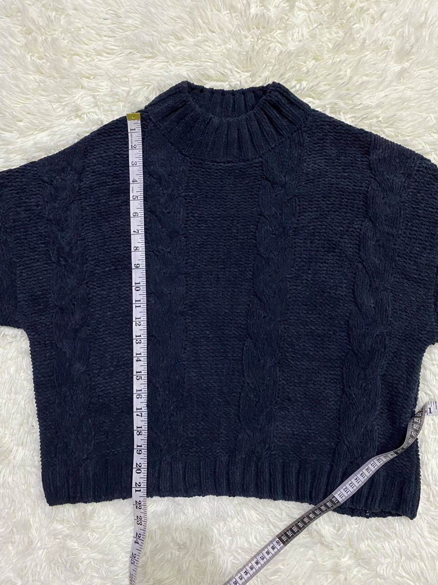 Coloured Cable Knit Sweater - Cable Knit Crop Sweater Pullover - 12