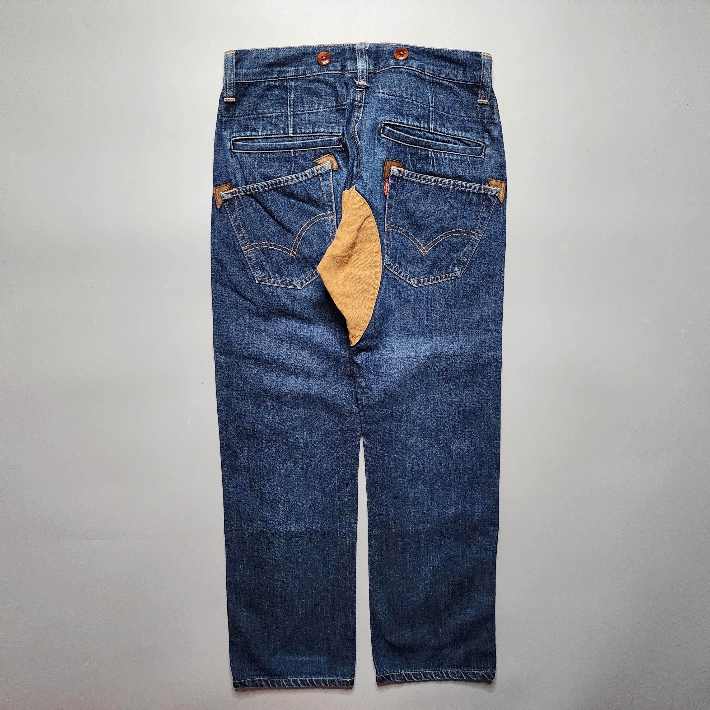 Junya Watanabe MAN- AW12 Contrast Patch Denim Cropped Jeans - 2