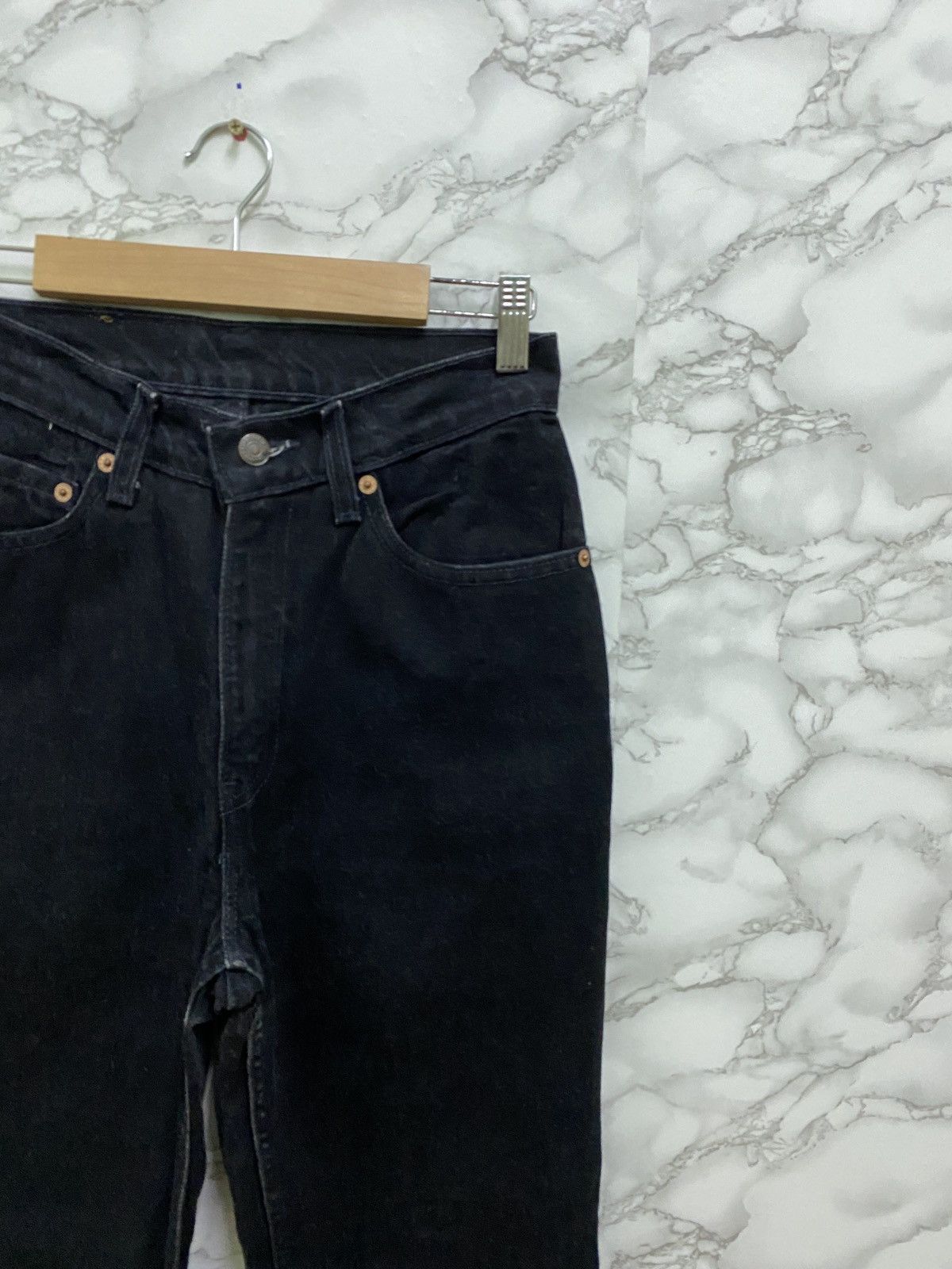 Vintage 90s Levi's Skinny Super Black Denim Jean - 6