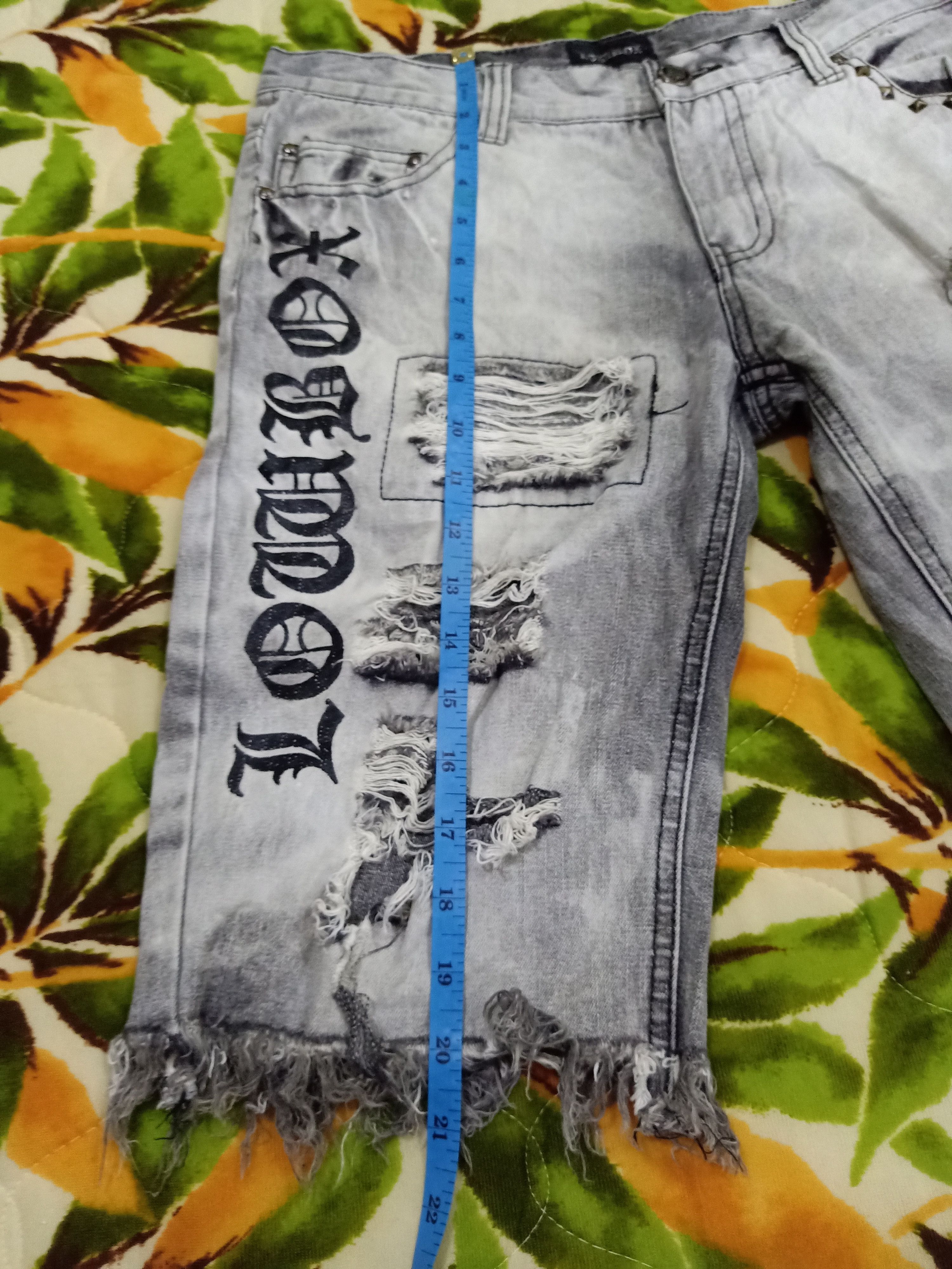 Japanese Brand - Lowbox Ripped Distressed punk short - 8