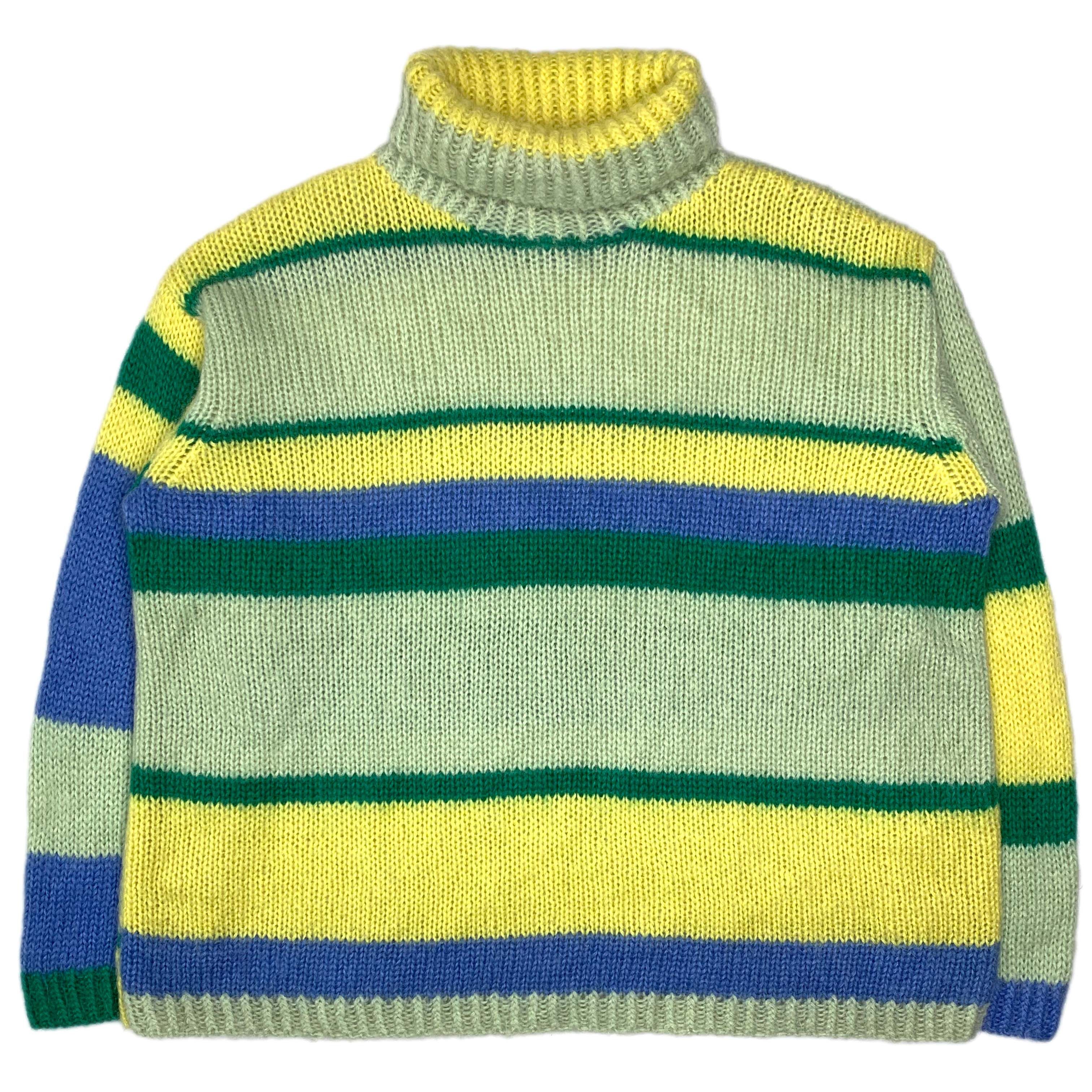 AW90 Colorful Oversized Striped Mohair Sweater - 1