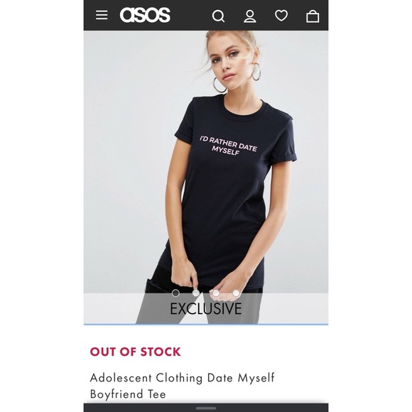 ASOS x Adolescent Clothing “I’d Rather Date Myself” Boyfriend Tee - 2