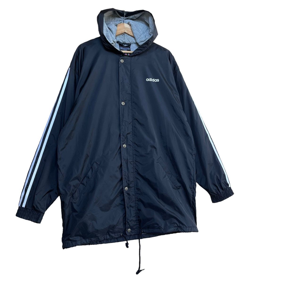 Adidas coach long coat small logo jacket - 3