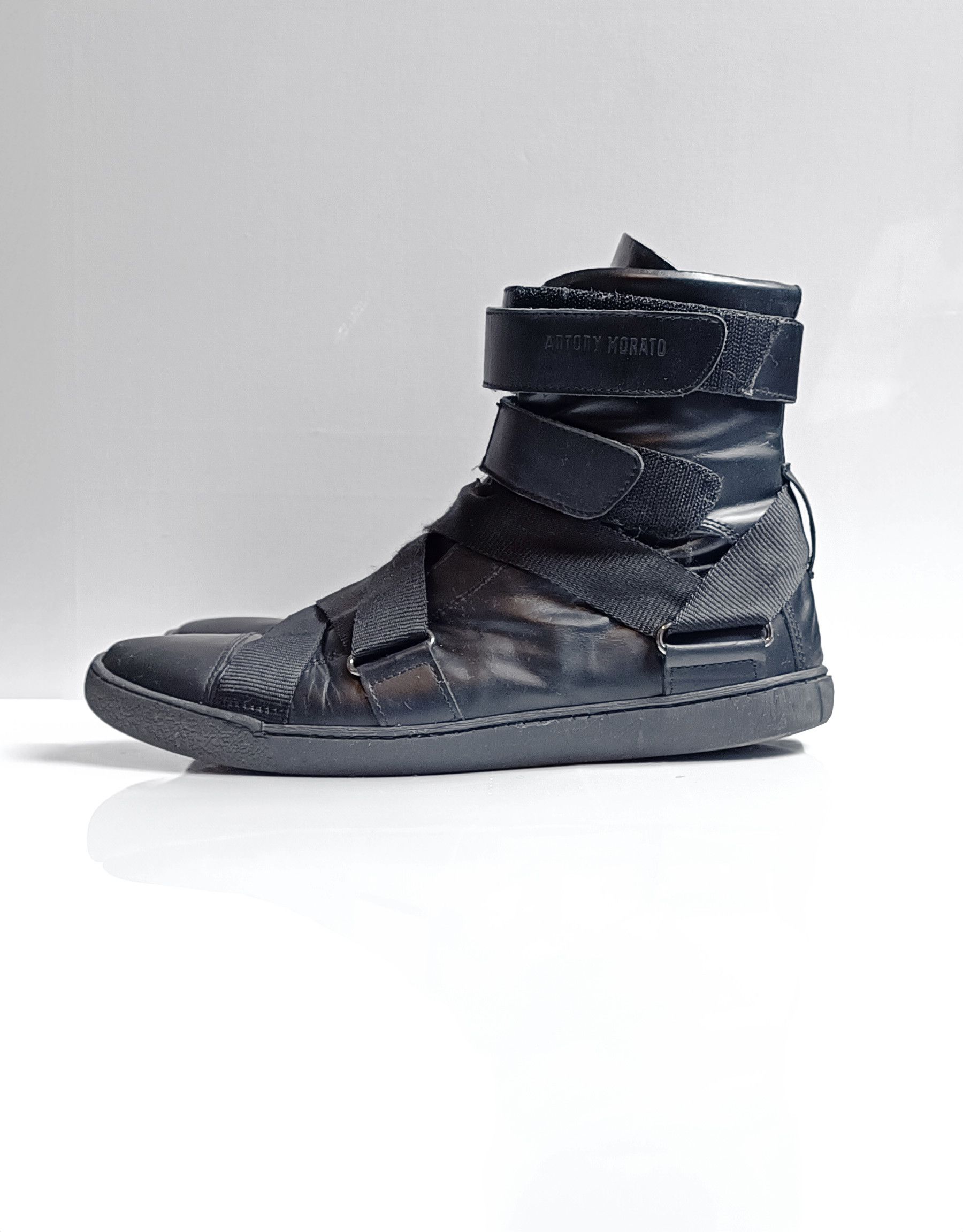 Antony Morato Men's Leather Biker Strap Boots DS - 2