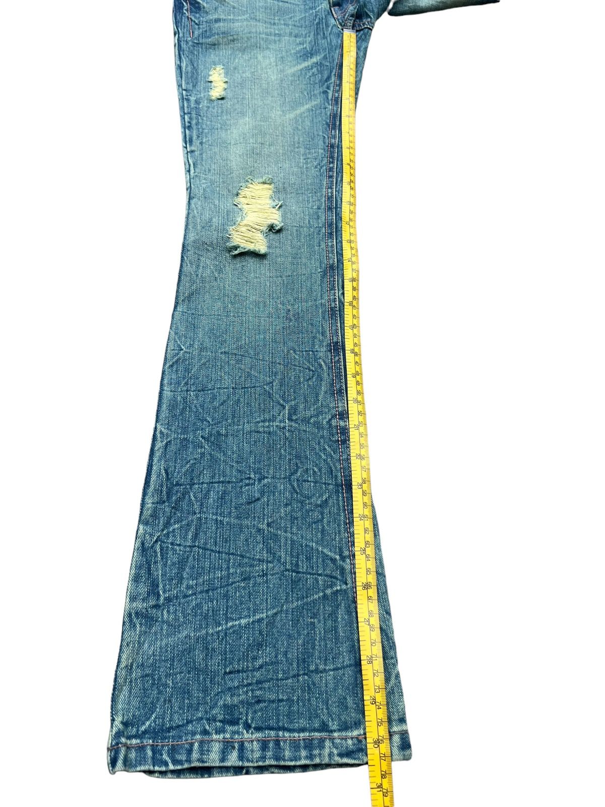 Hype - Japanese Brand Distressed Mudwash Flare Denim Jeans 28x30.5 - 11