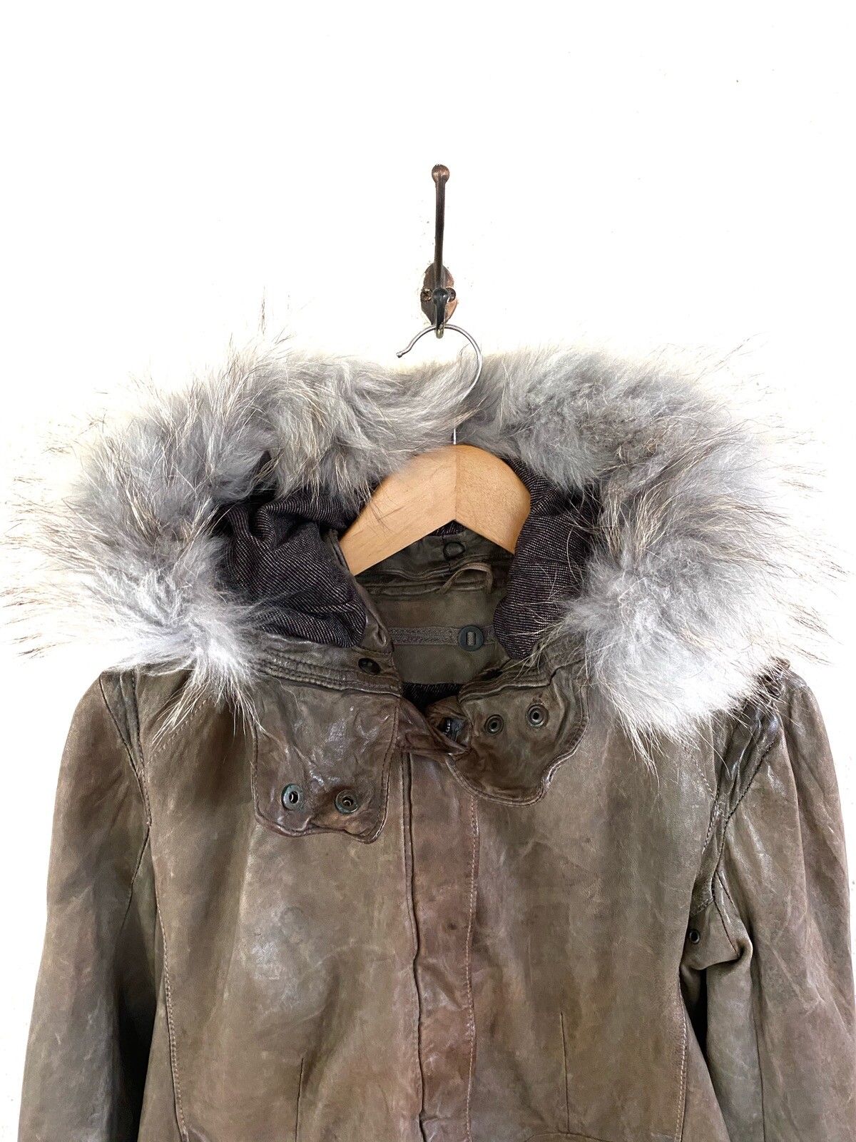 Giorgio Brato Detachable Fur Leather Jacket - 4