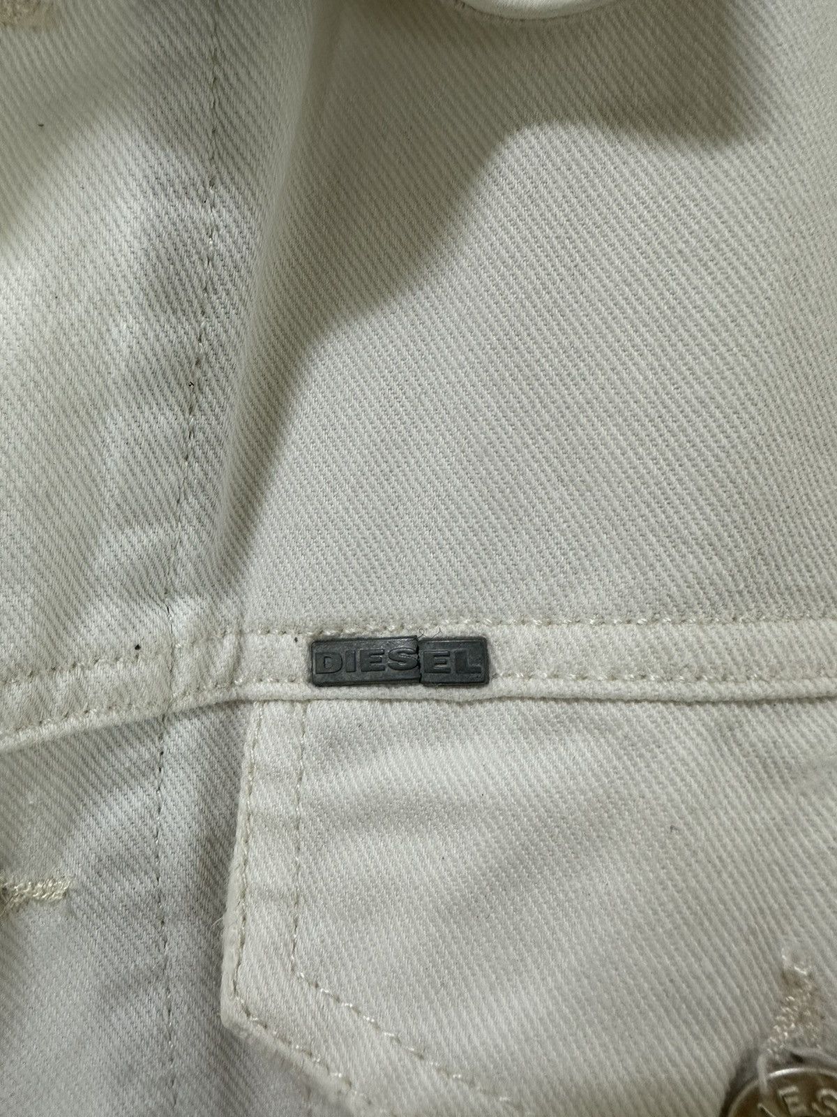 Diesel White Denim Type 3 Design Leather Collar - 9