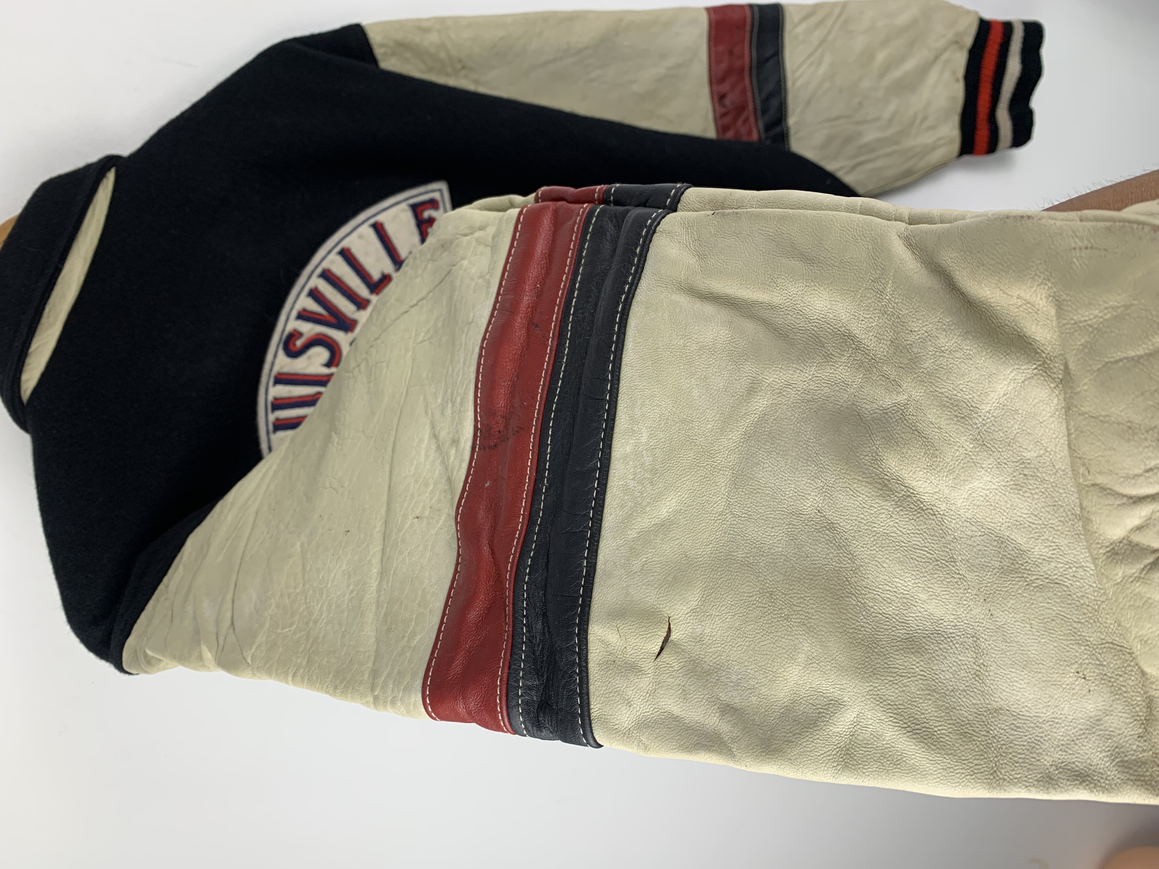 Vintage 90s Louisville Slugger Wool/leather Varsity Jacket 